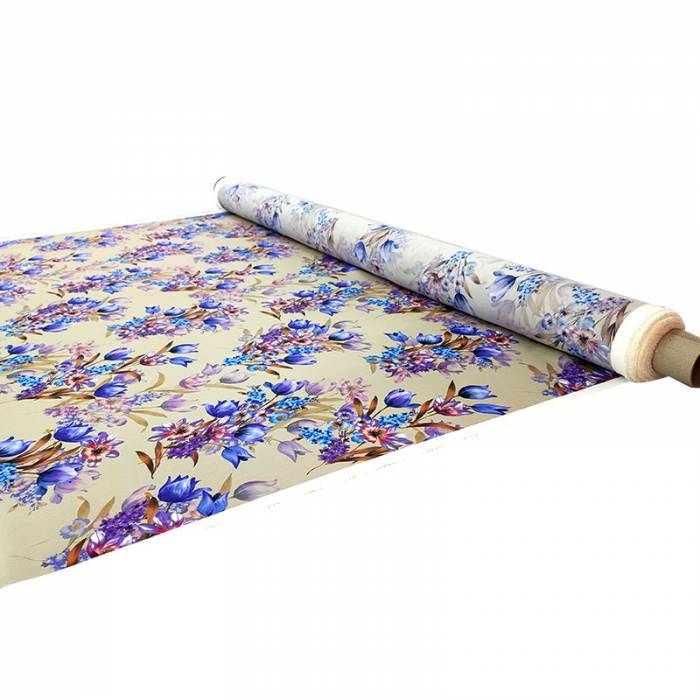 Tessuto Seta Floreale Alta Moda