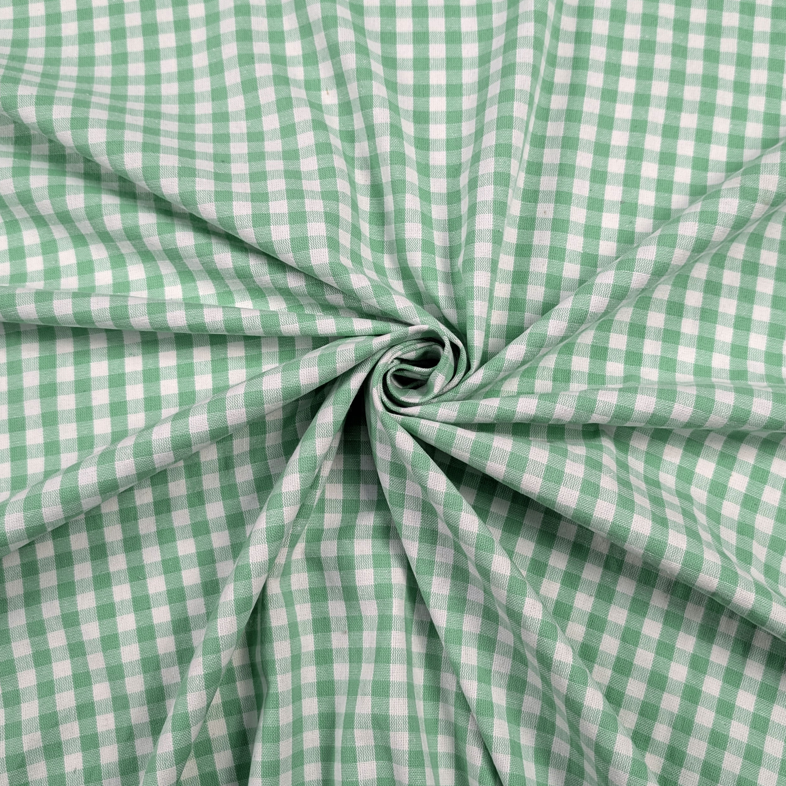 Cotone Lavato Tinto in Filo Quadretti Menta Image