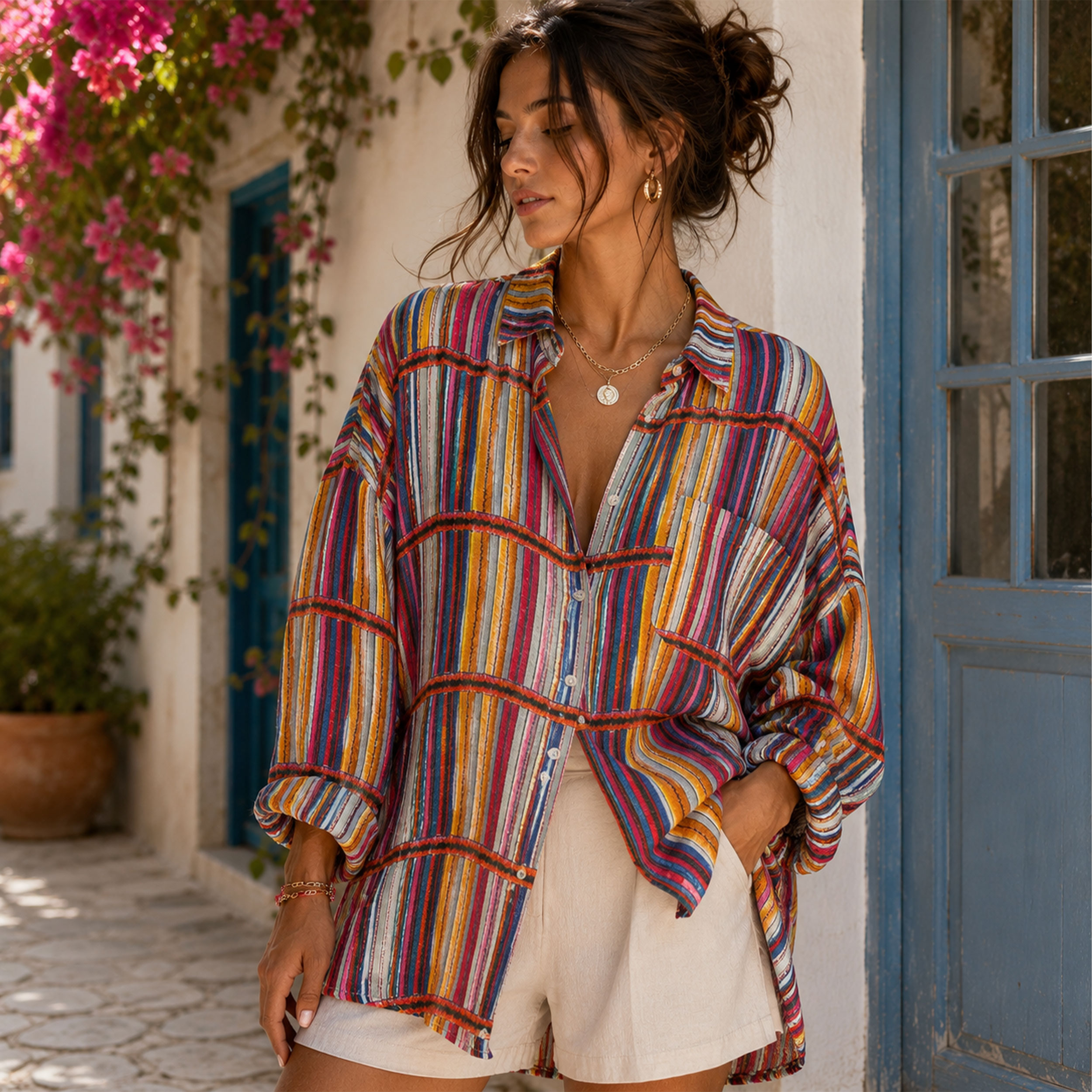 Lino Alta Moda Naturale Righe Image