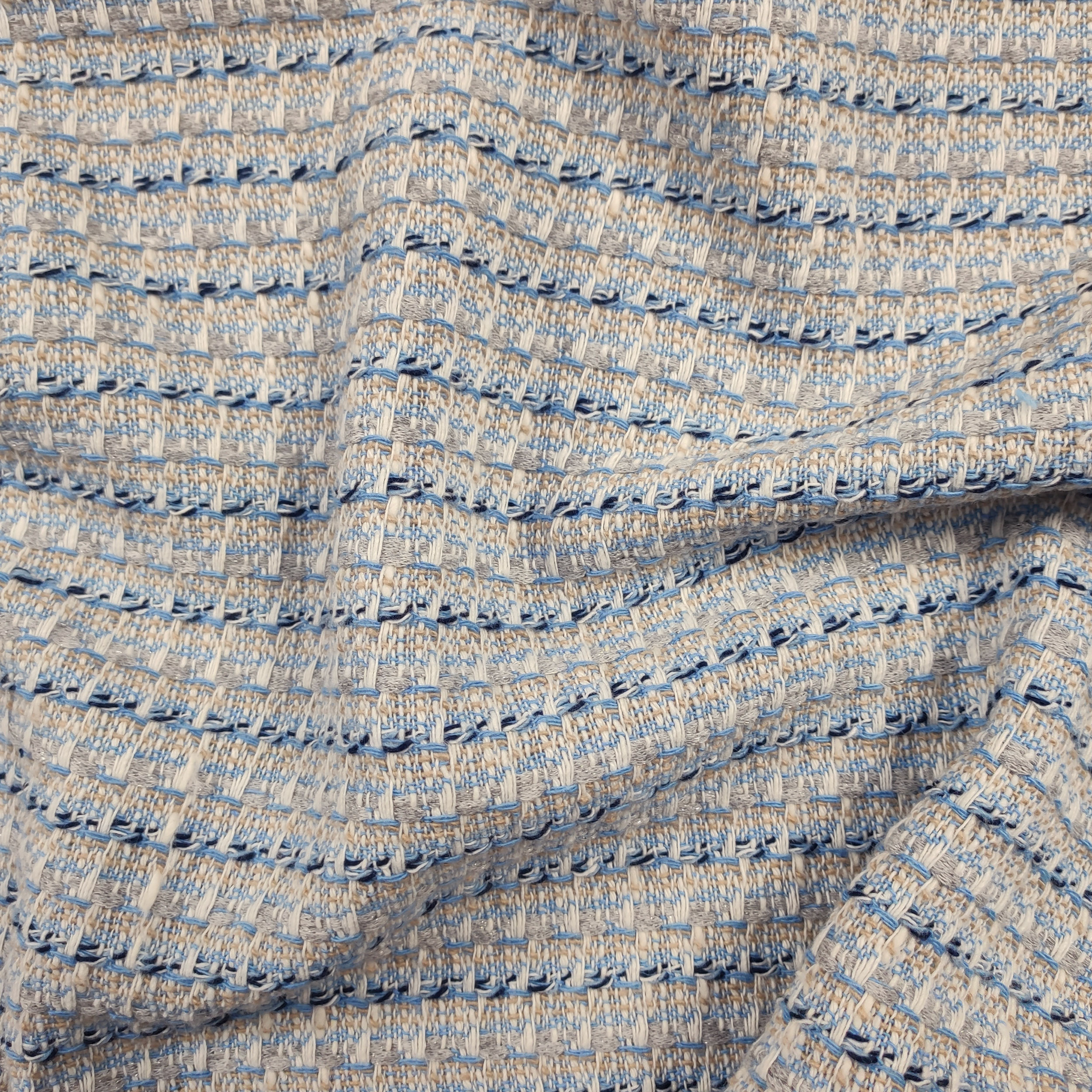 Jacquard Setato Alta Moda Azzurro Bianco