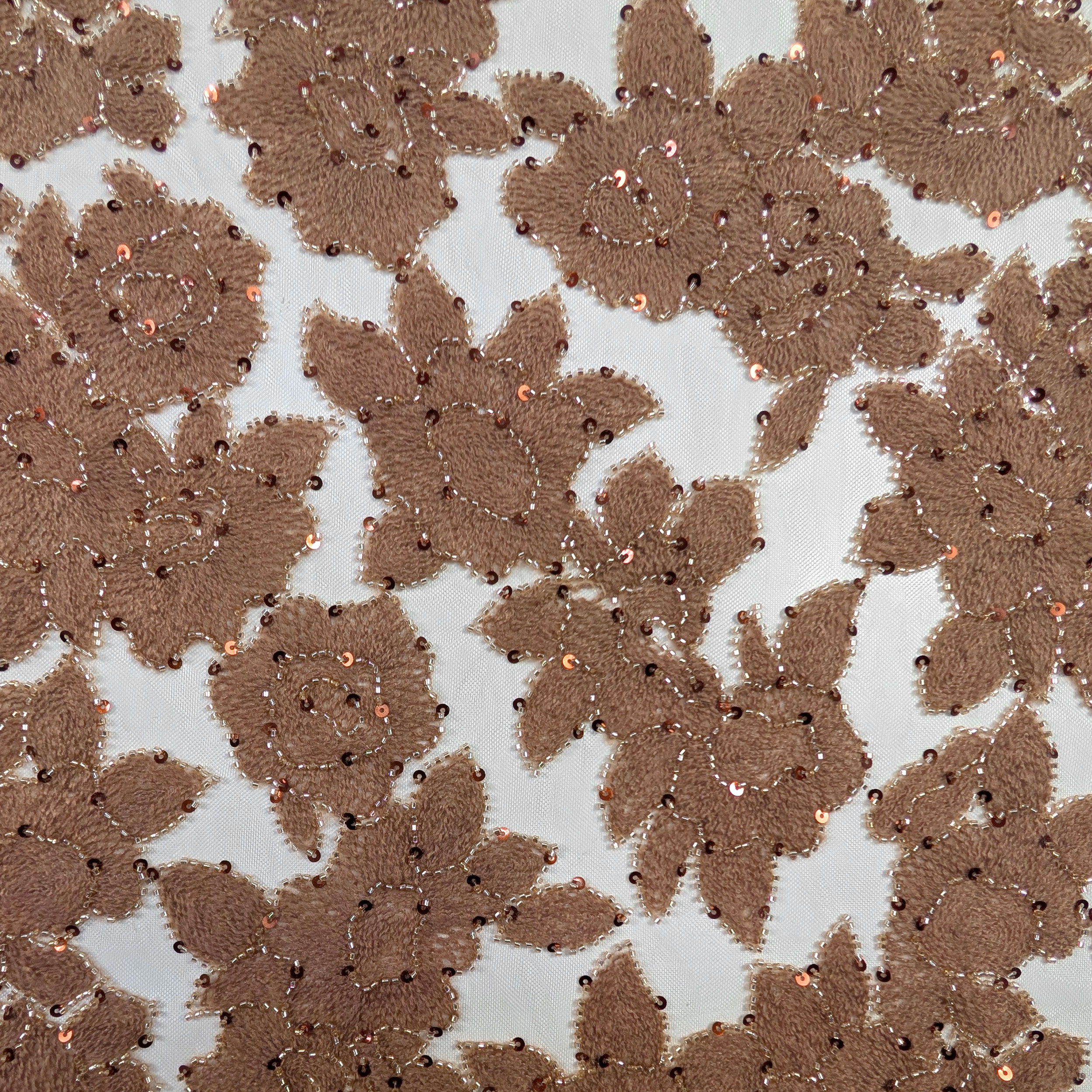 Pizzo Rose Lana Paillettes Cammello Image