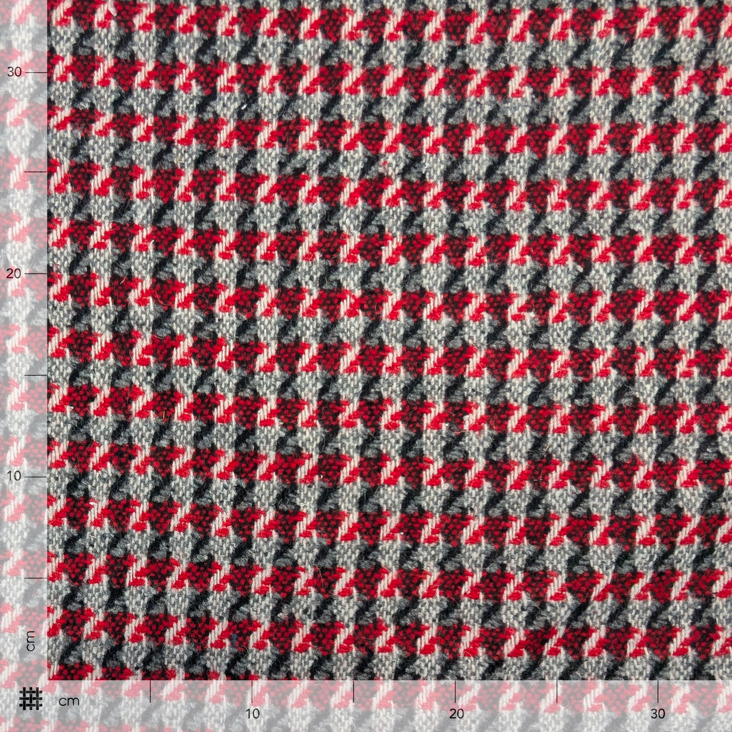 Misto Lana Righe Astratte Rosso e Nero Image
