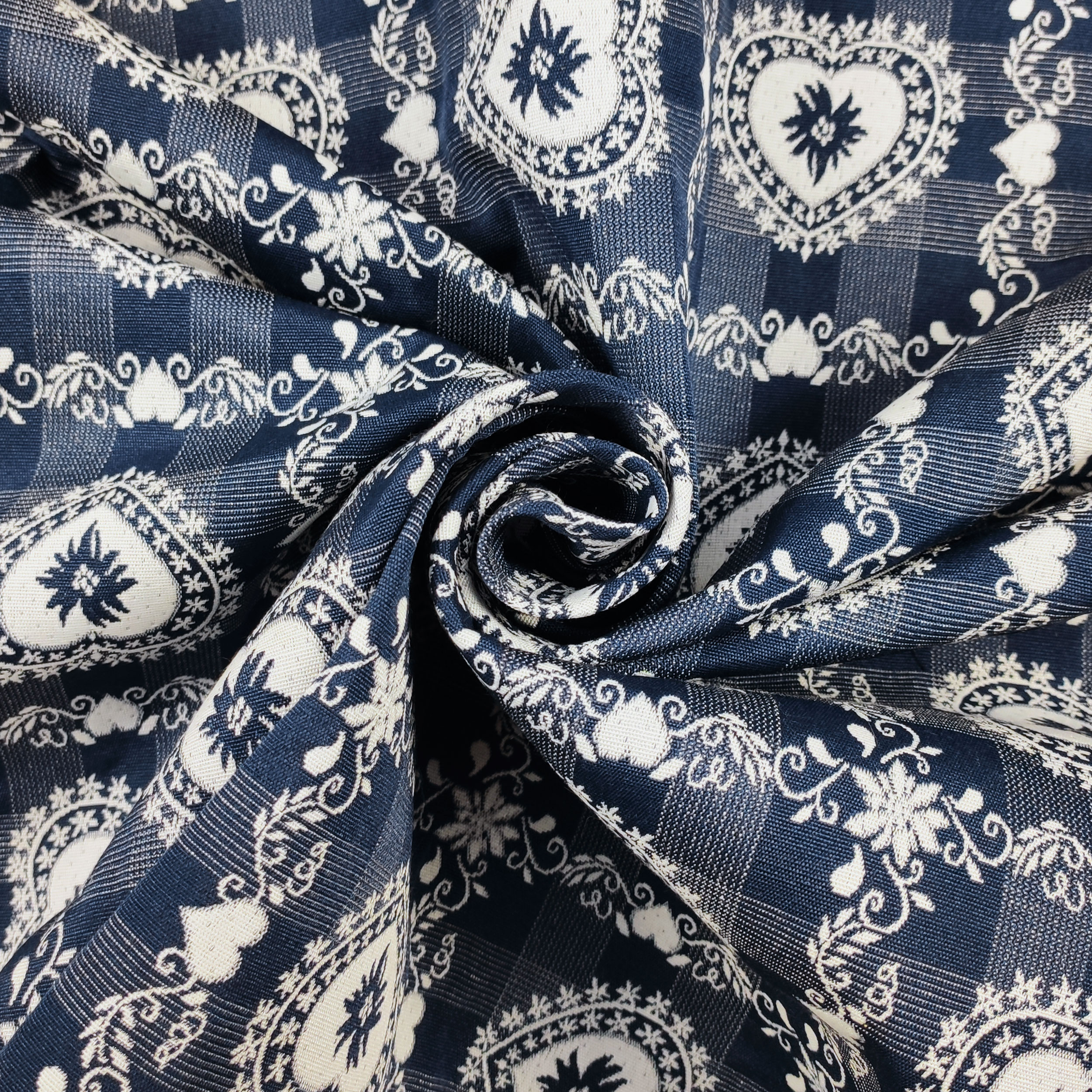 Tessuto Tirolese Double Blu