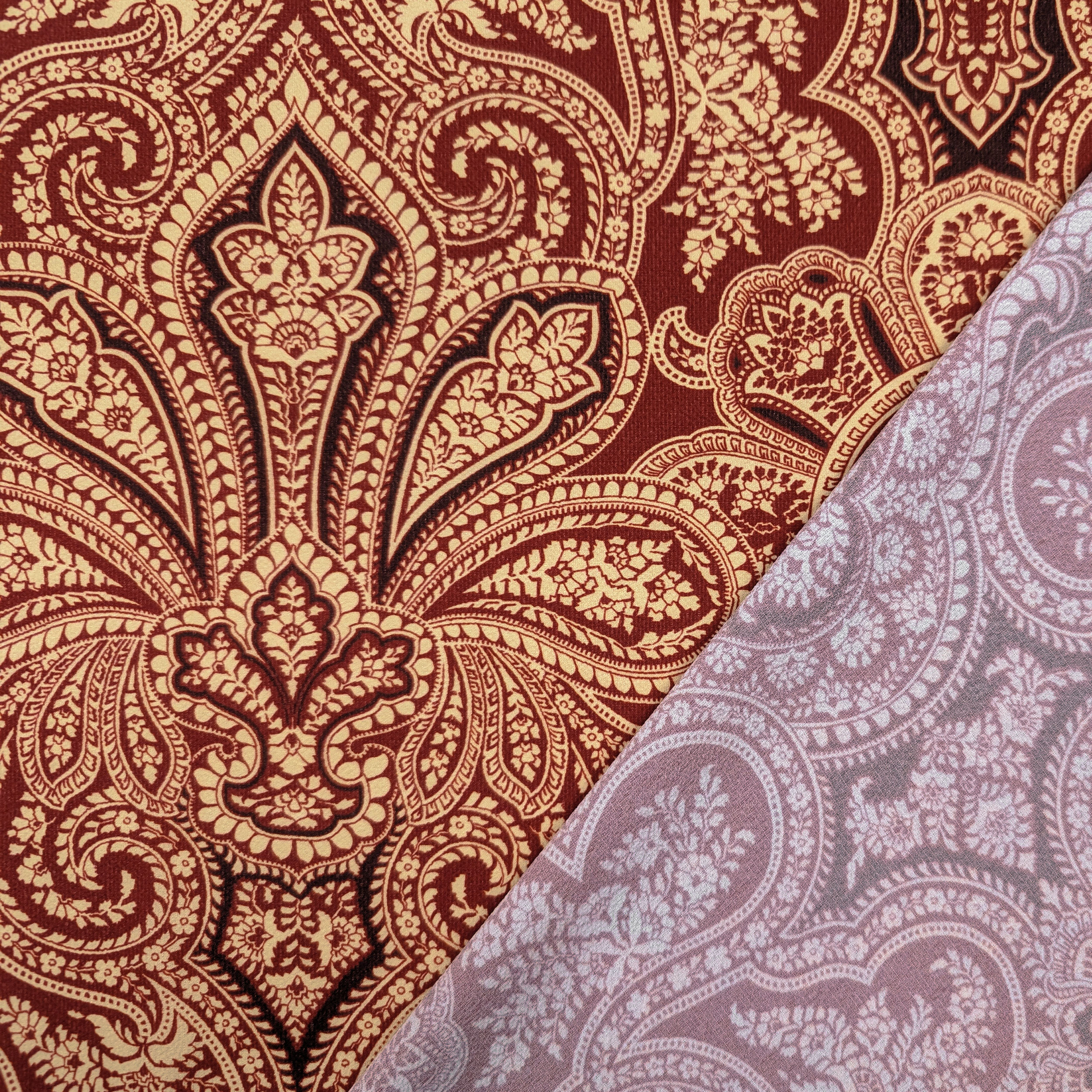 Crêpe Fantasia Paisley Bordeaux Image