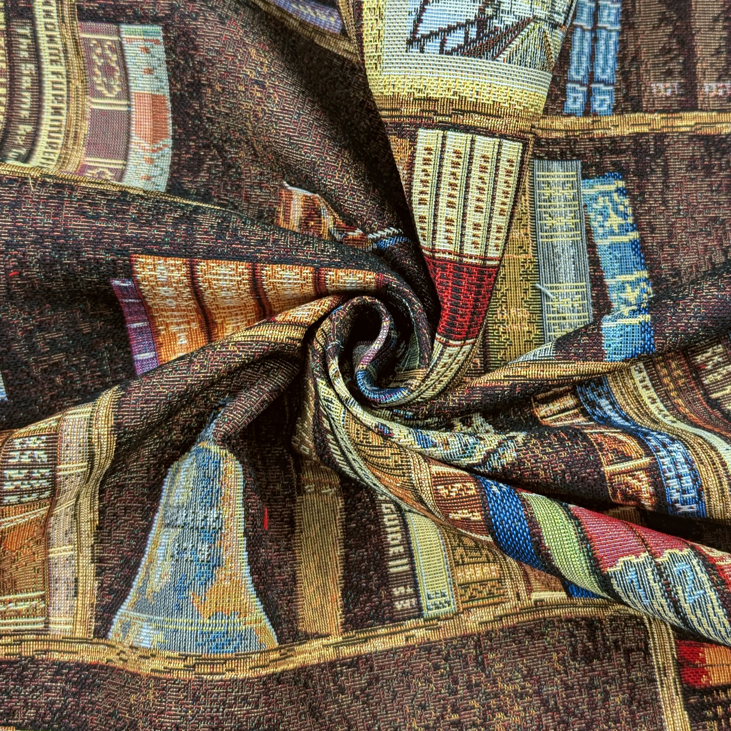 Ritaglio Tessuto Gobelin Libreria Marina 100x140 cm Image