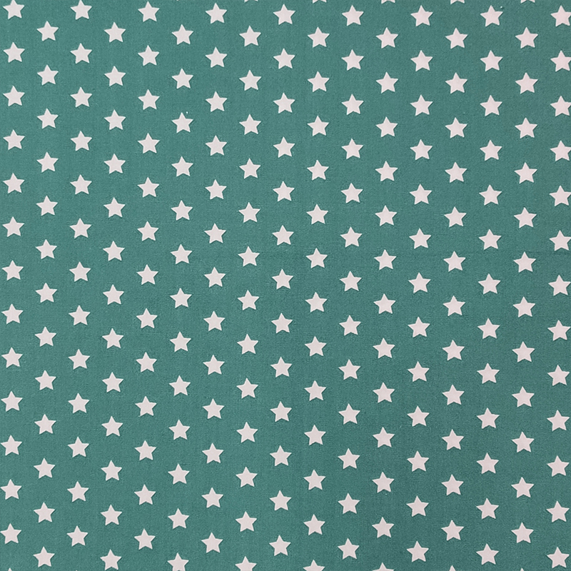 Tessuto di Cotone Stelline Verde