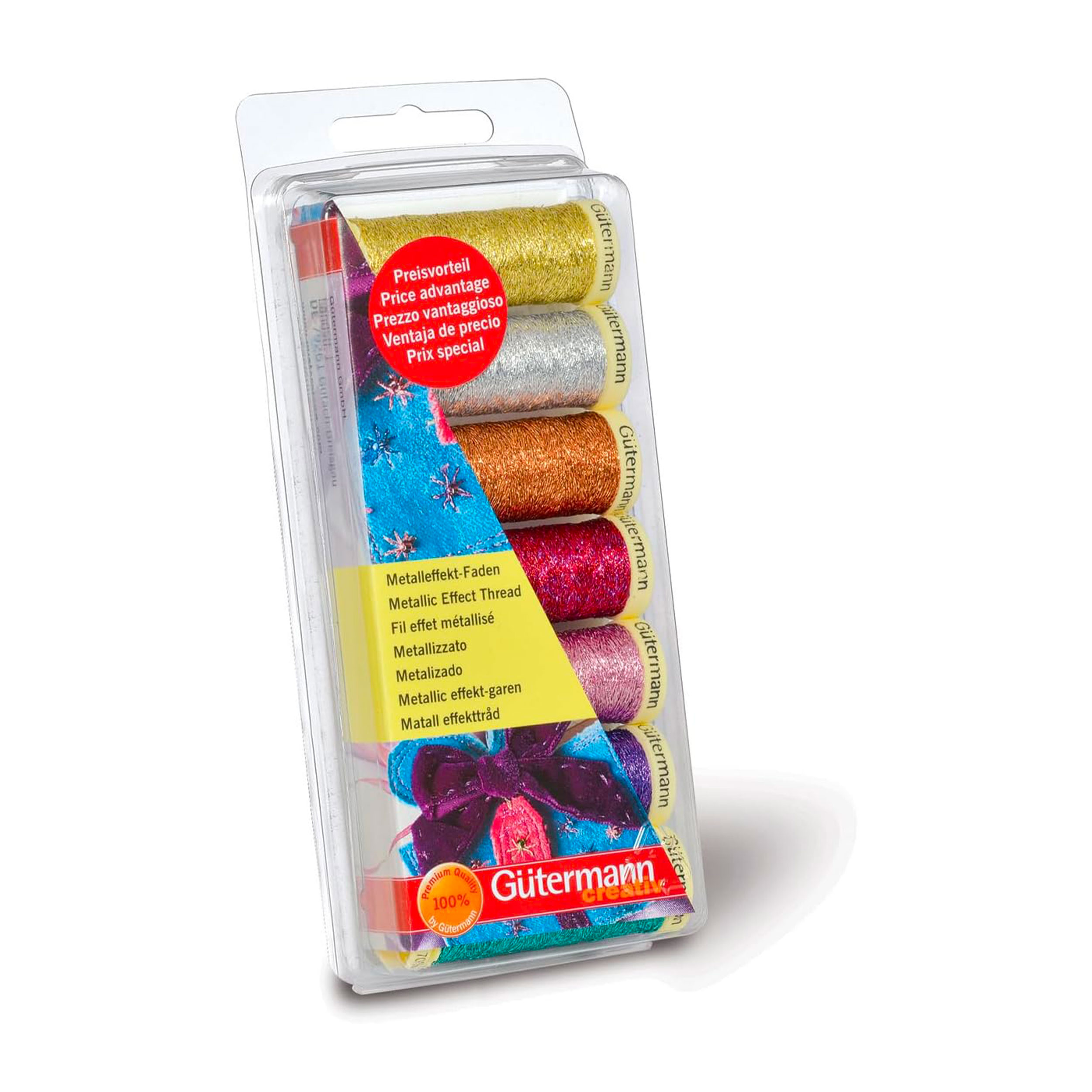 Gutermann Filo Metallizzato 50 m 7 Bobine Multicolore