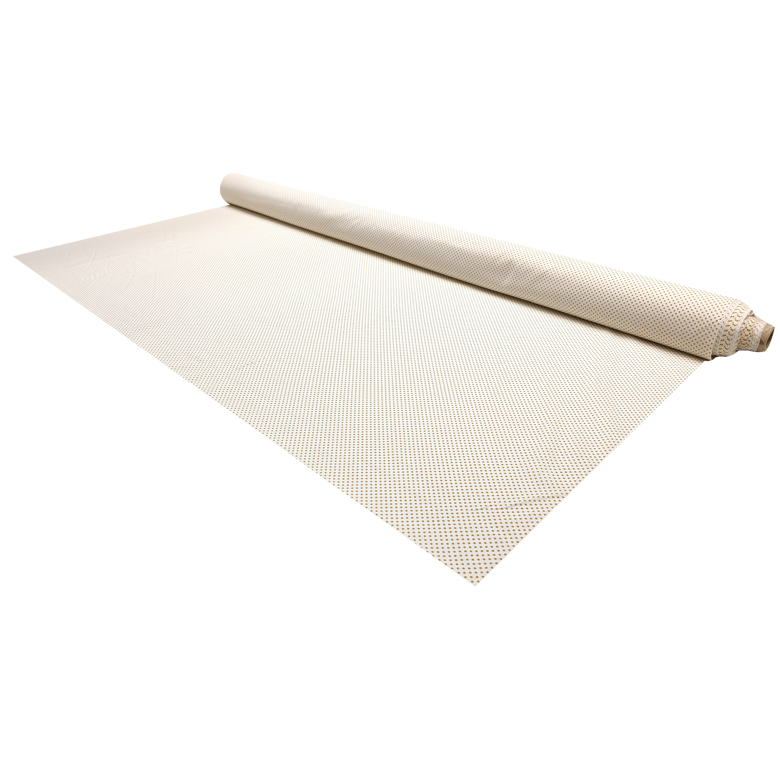 Tessuto Cotone Bianco Pois Senape Image