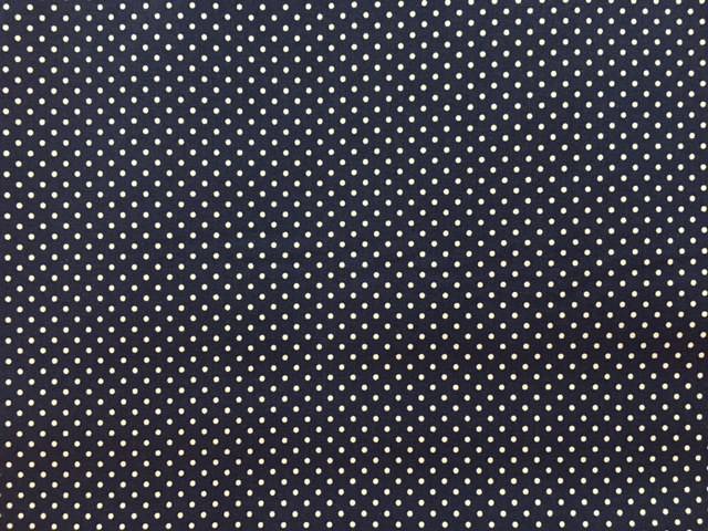 Tessuto cotone con pois blu