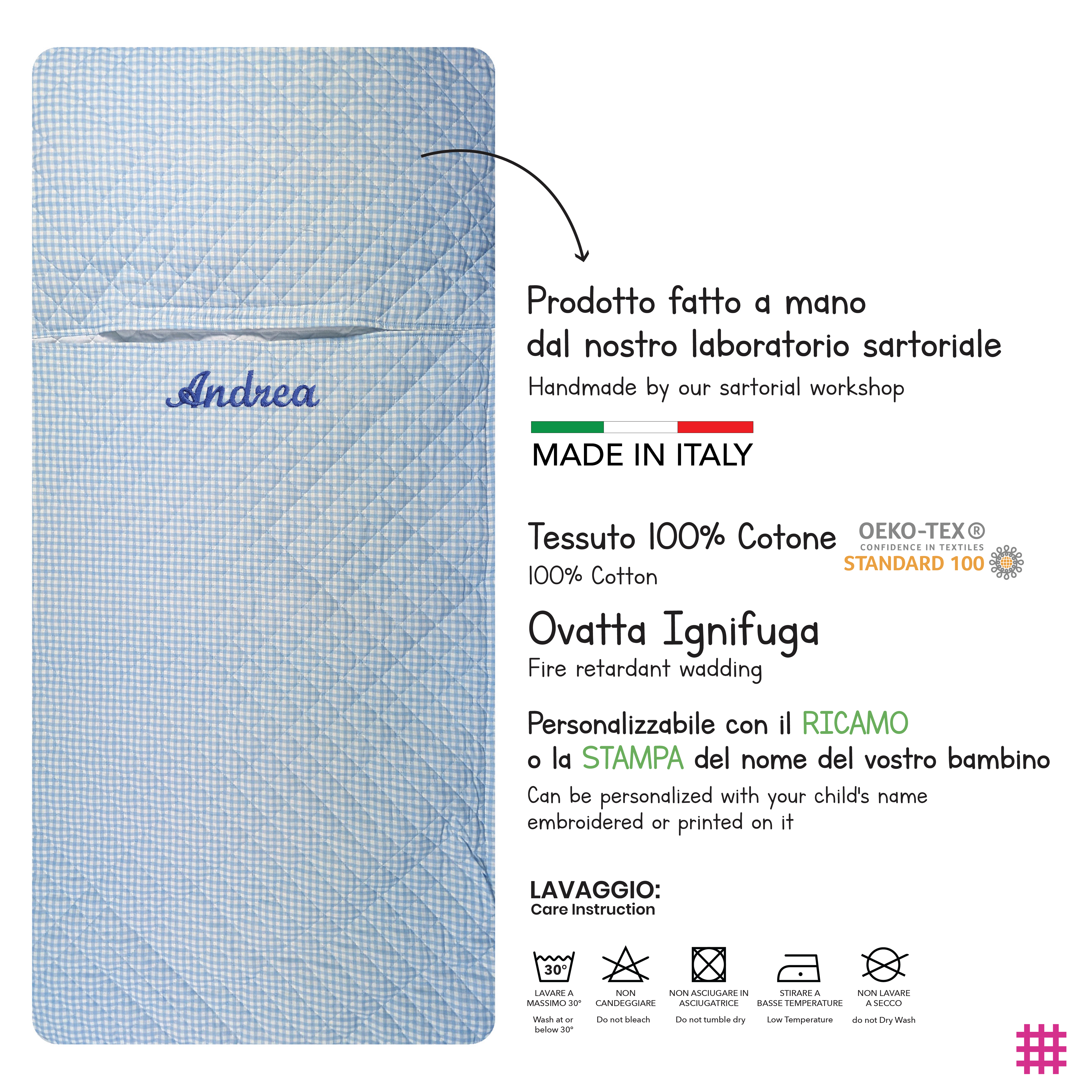 Sacco Nanna Quadretti Azzurro Image