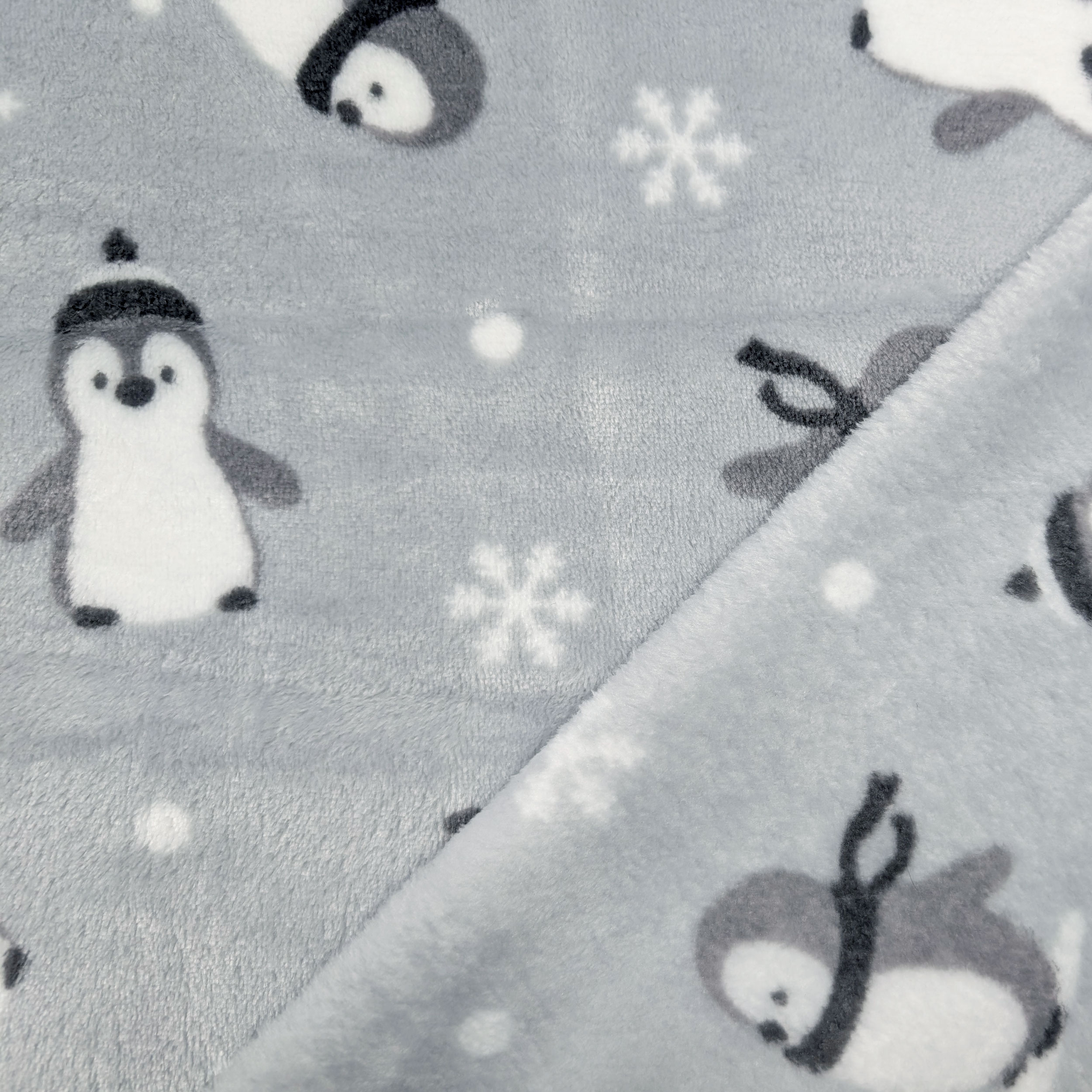 Pile Mano Cachemire Pinguini Sfondo Grigio Image