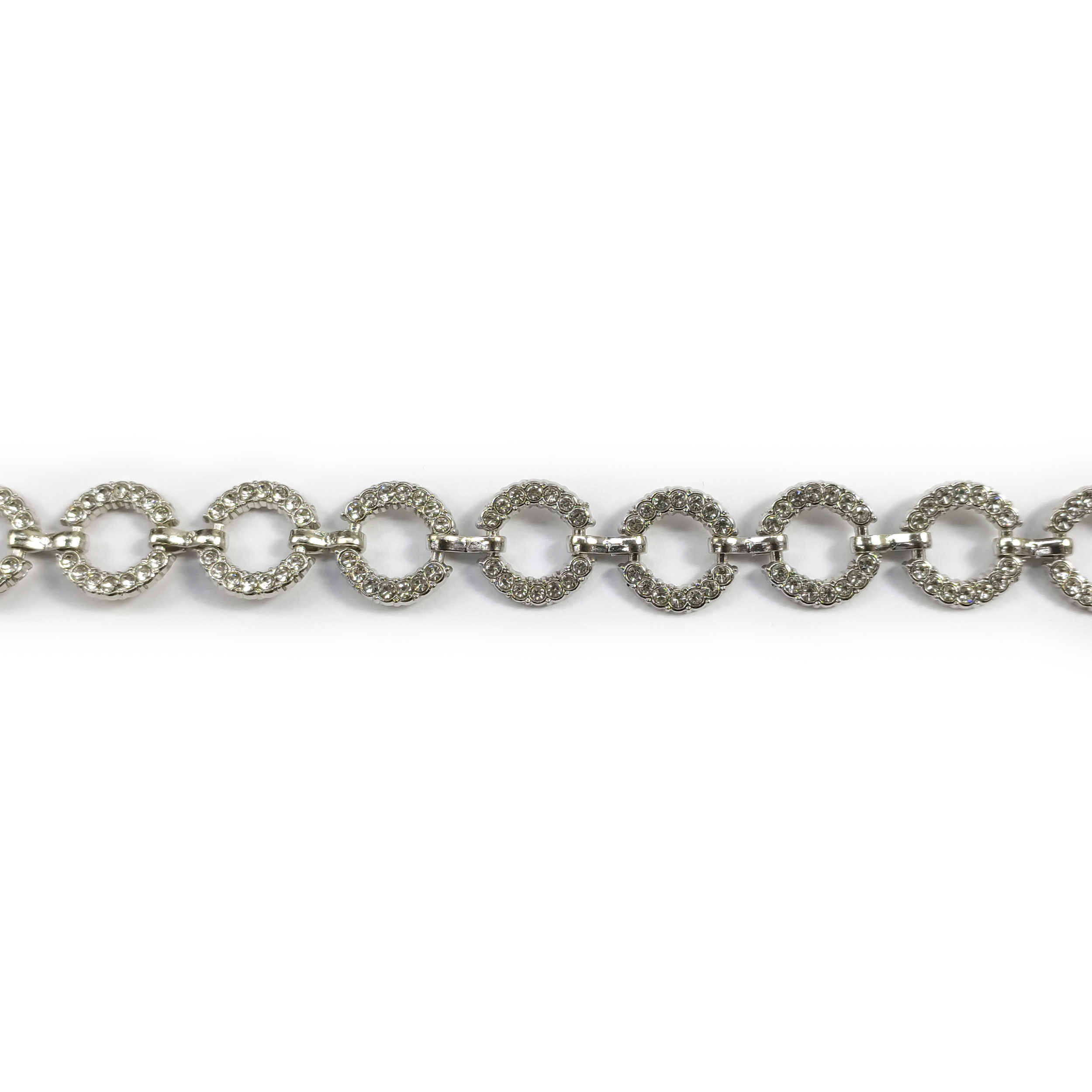 Catena con Cerchi Strass Argento