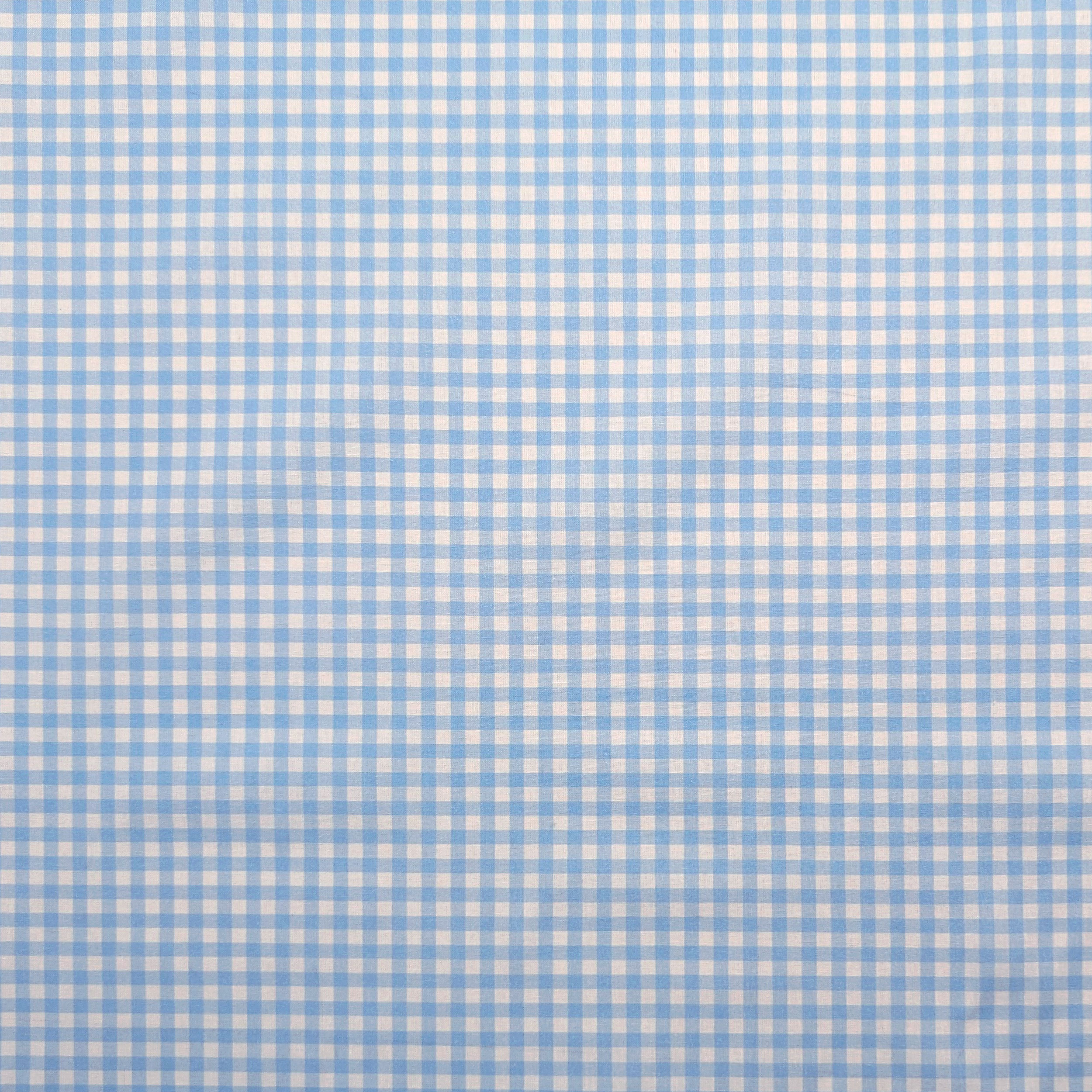 Tessuto Cotone Quadretti Celesti Image
