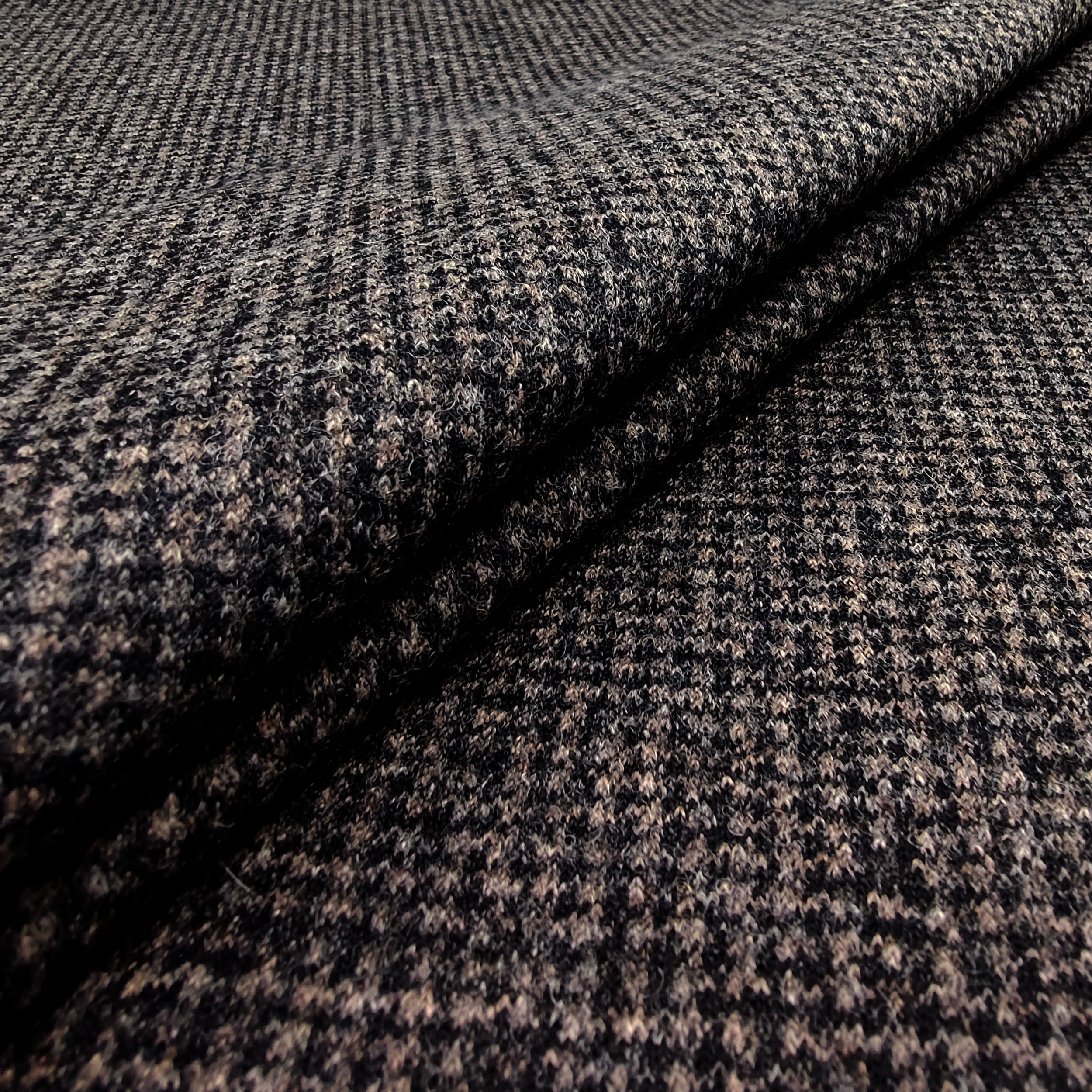 tessuto double lana pied de poule e grigio
