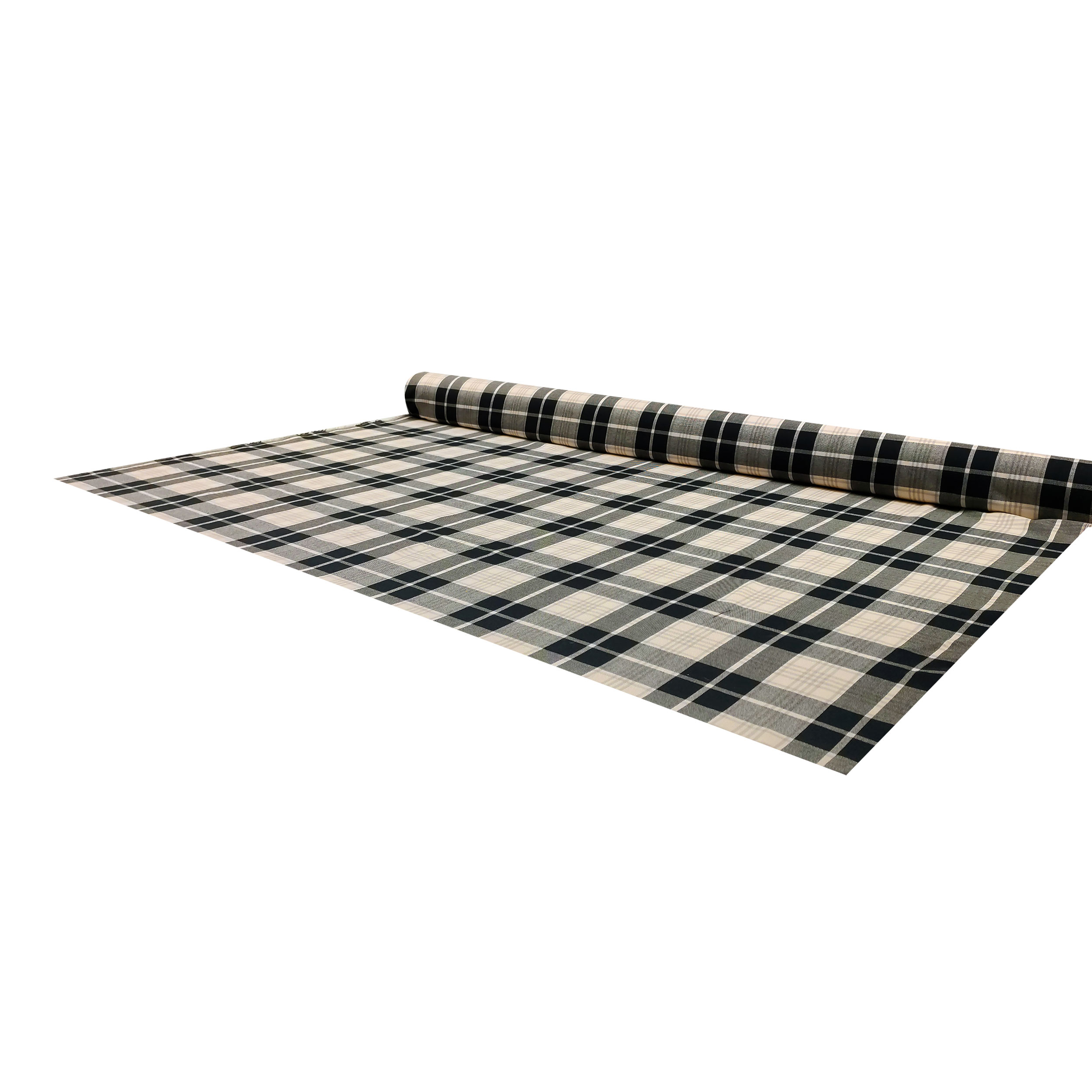 Tessuto Tartan Cipria e Nero