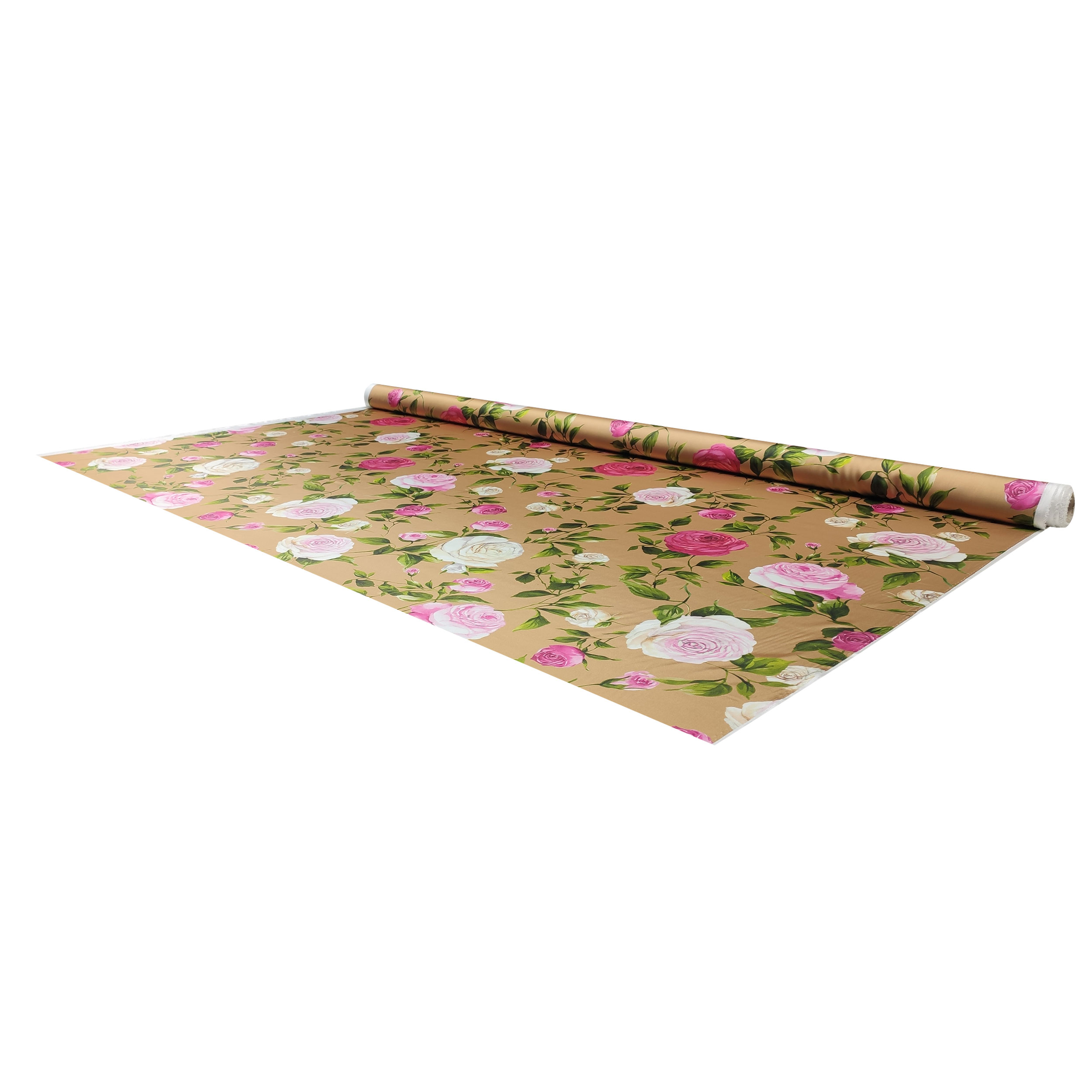Rasetto Elasticizzato Setato Sfondo Moda Nocciola con Rose