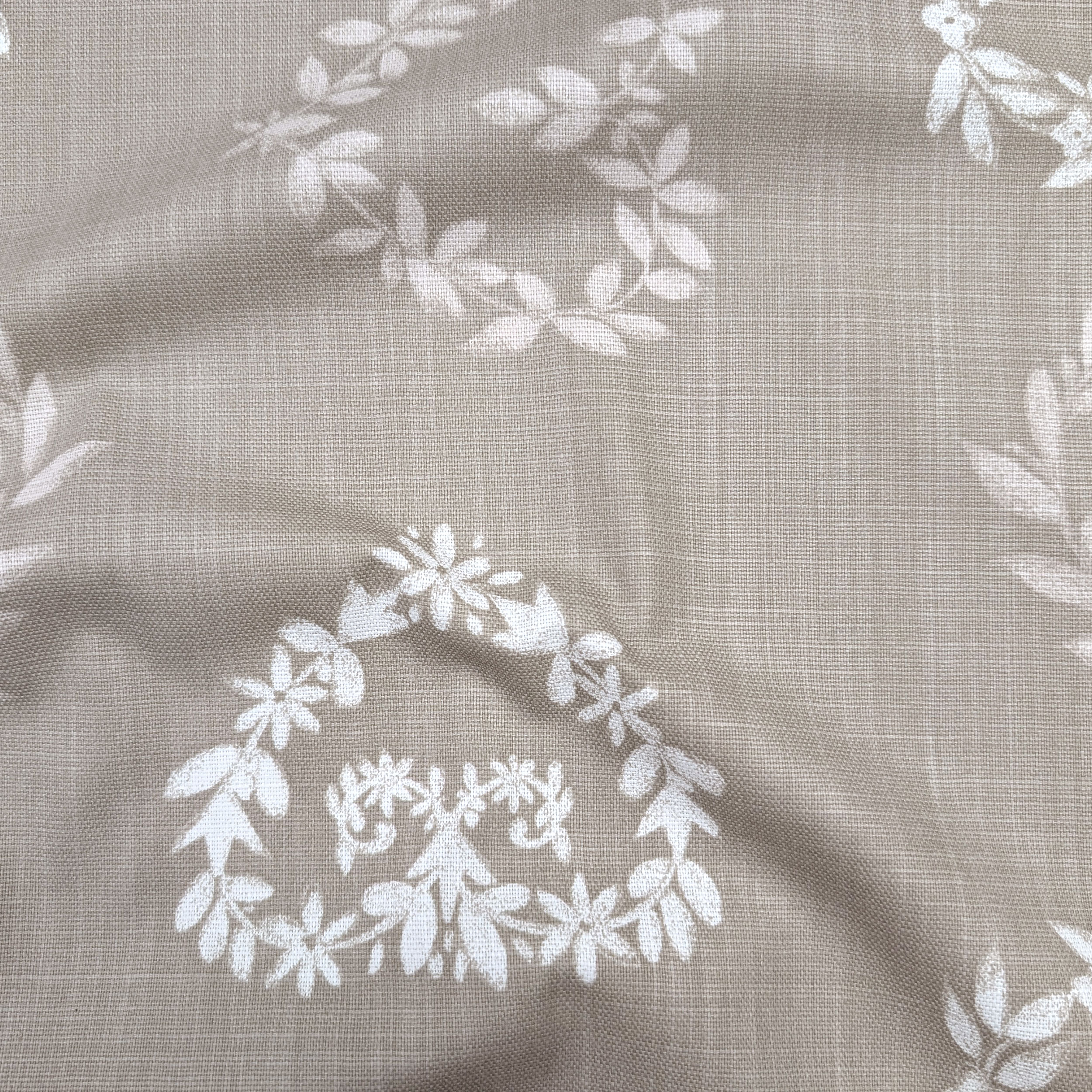 Cotone Lino Arredo Fiori e Cuori Shabby Image
