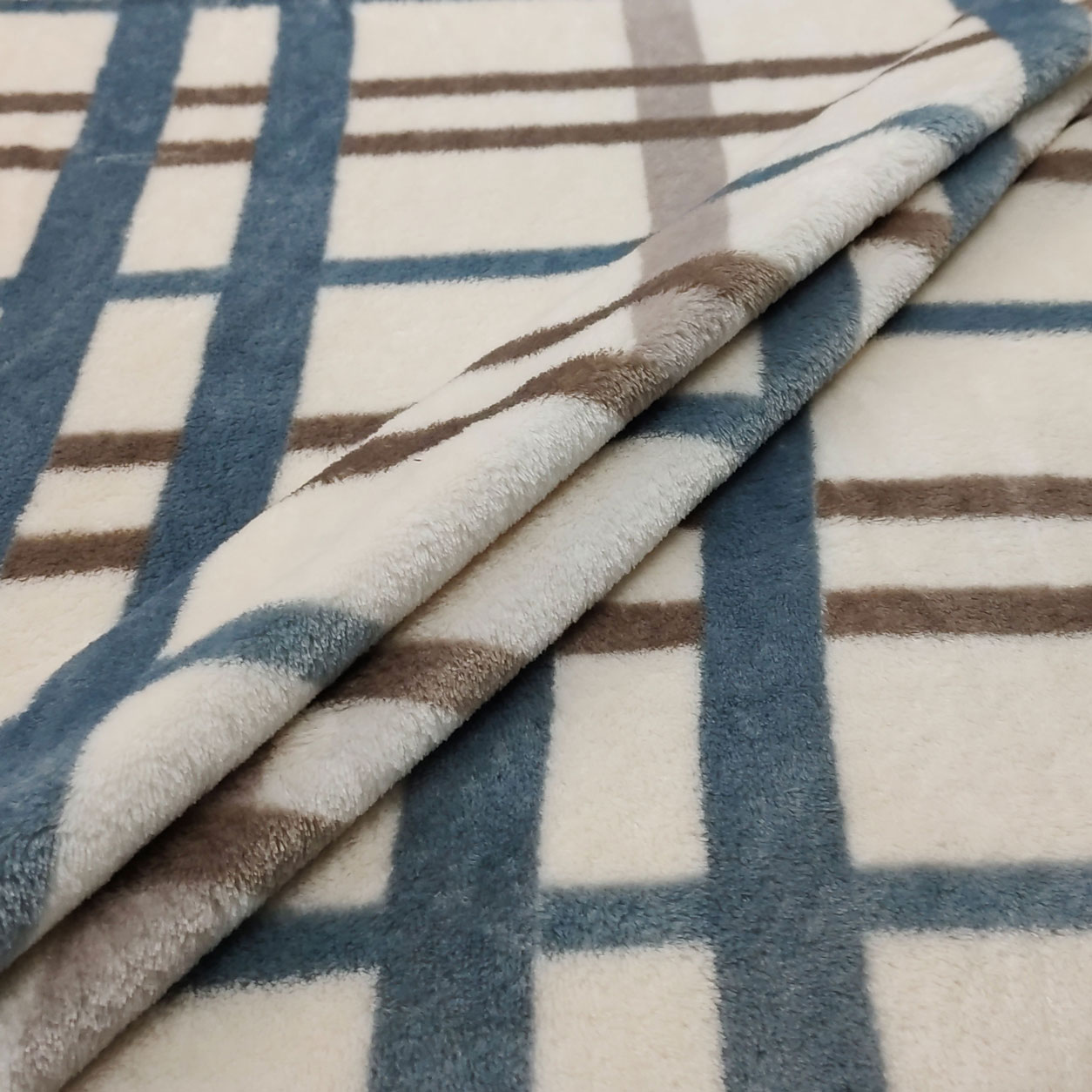Pile Mano Cachemire Quadri Base Beige Image