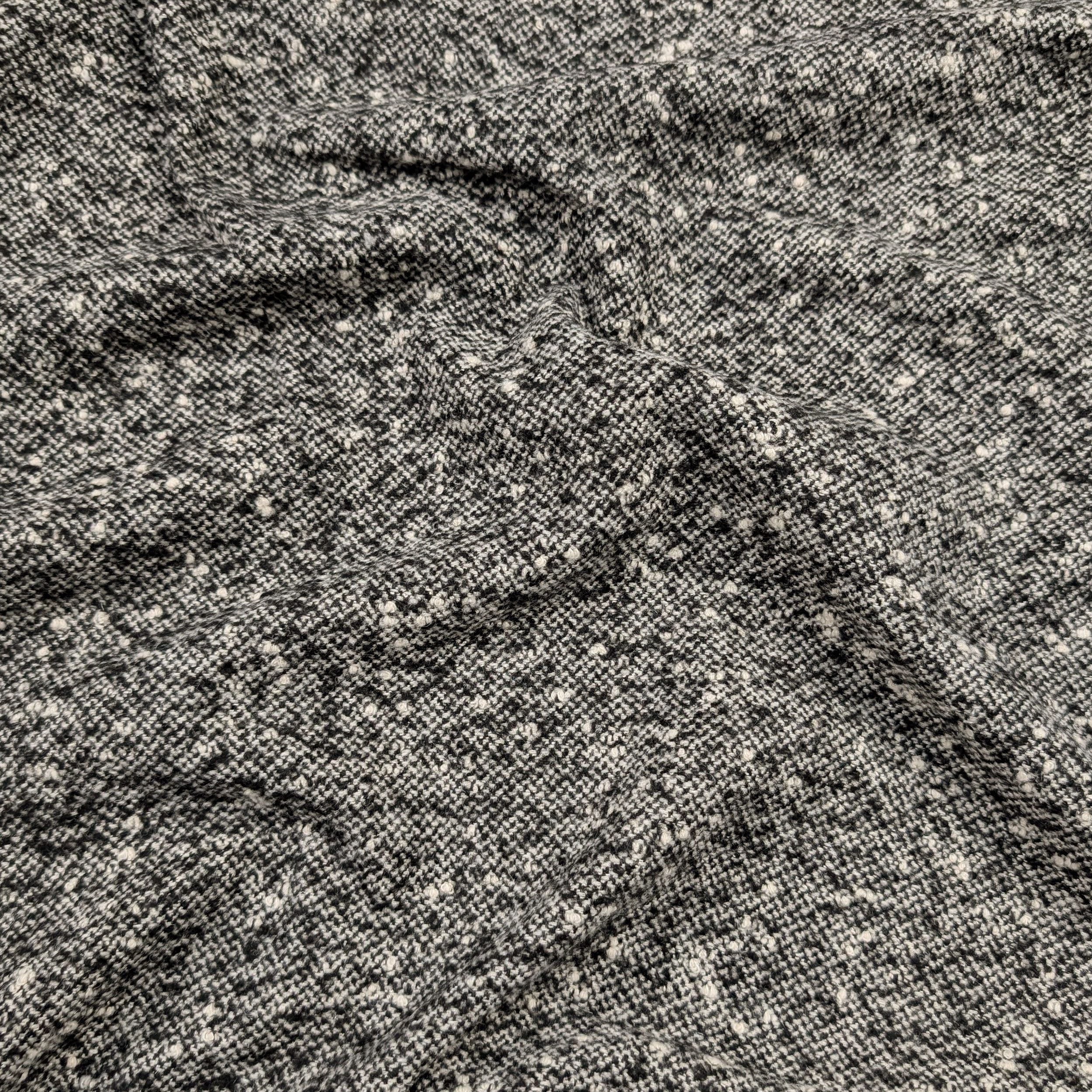 Tweed Cappotto Nero Panna Melange Image