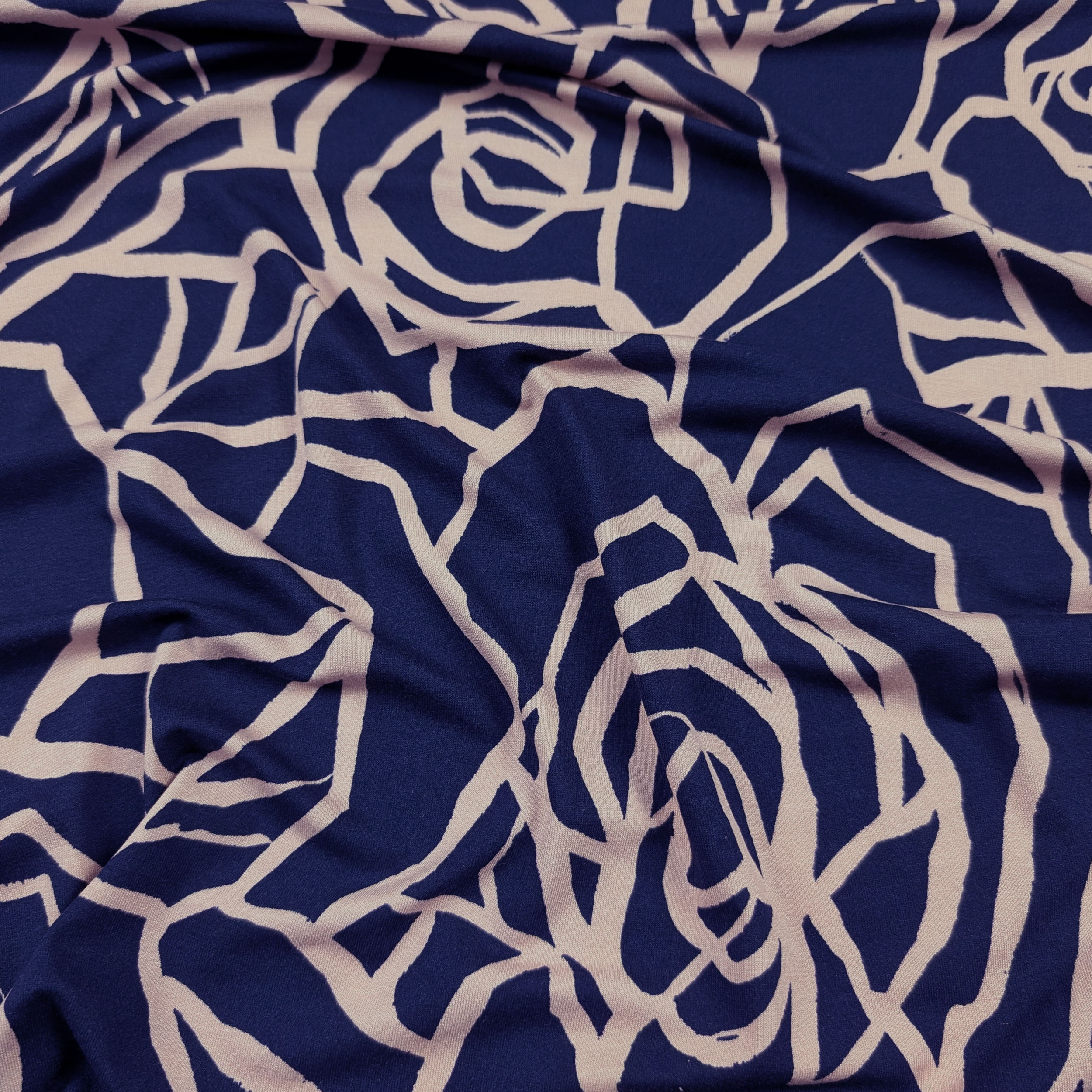 Jersey Viscosa Blu Rose Grandi Image