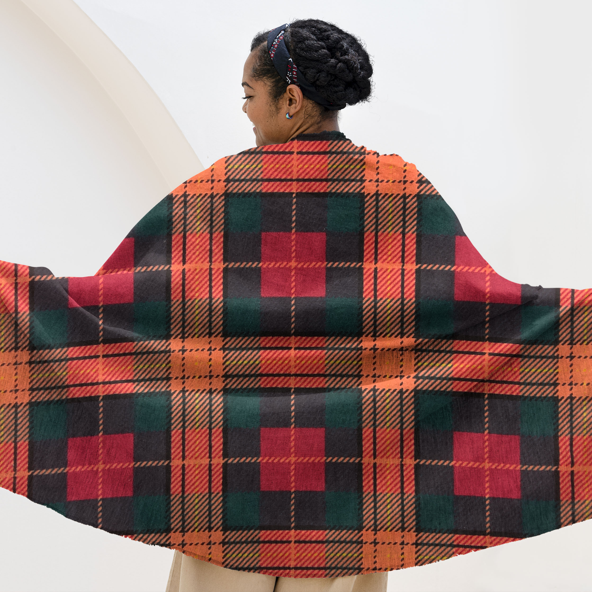 Pile Tartan Toni del Verde e Arancio Image