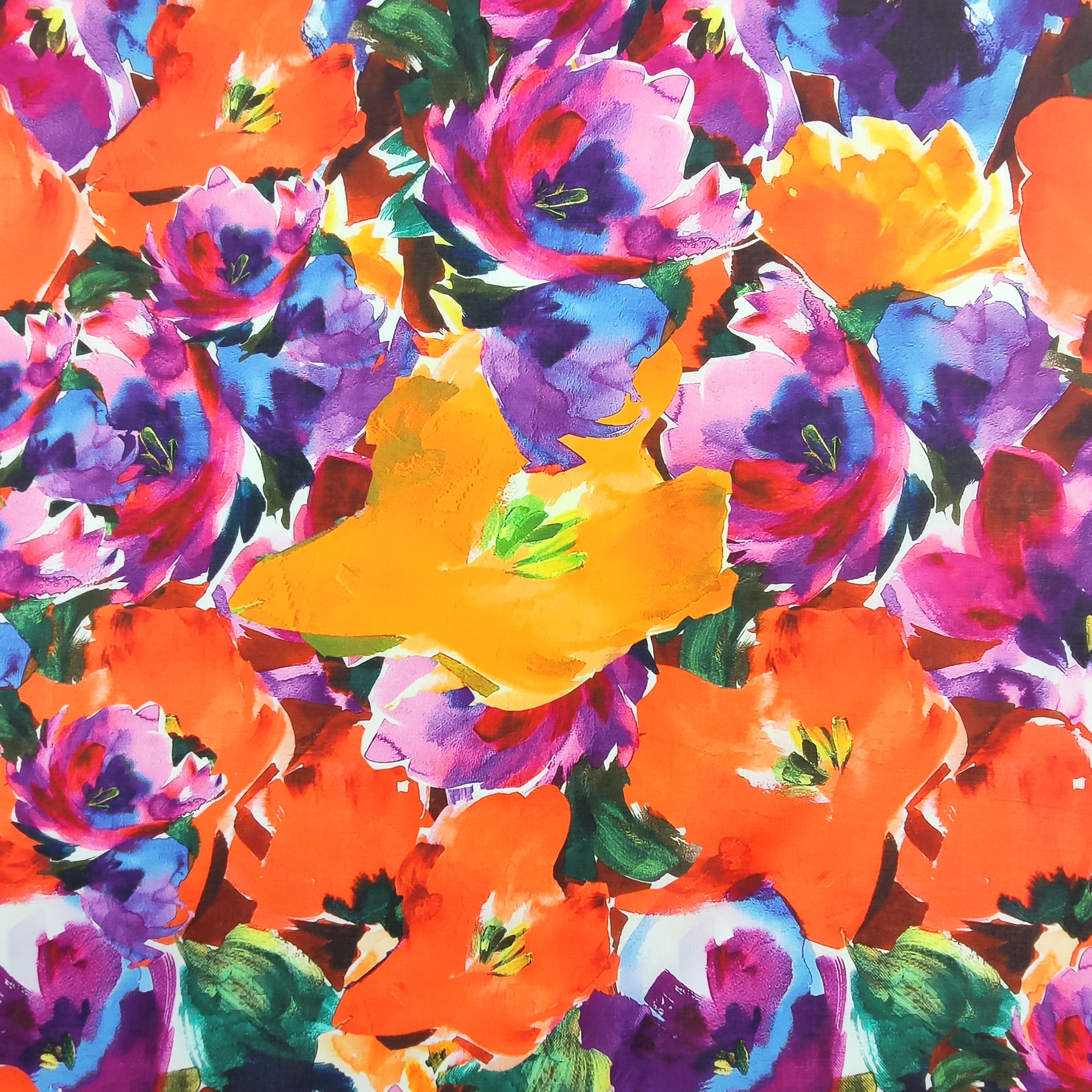Mussola Cotone Fiori Moda