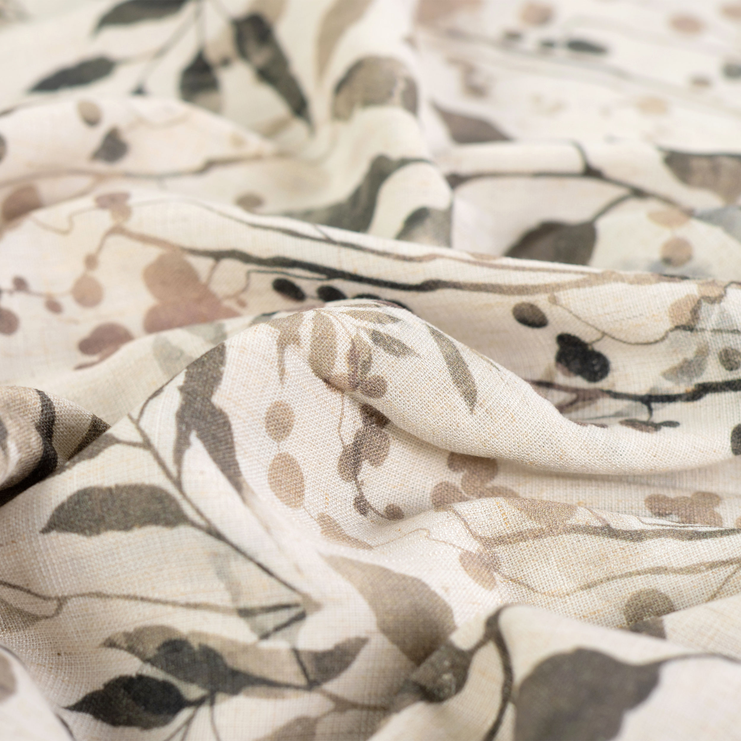 Lino Viscosa Fantasia Foliage Naturale Image