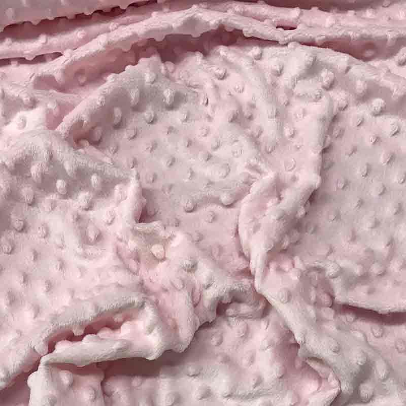 Tessuto Minky Dots Lux Rosa Baby