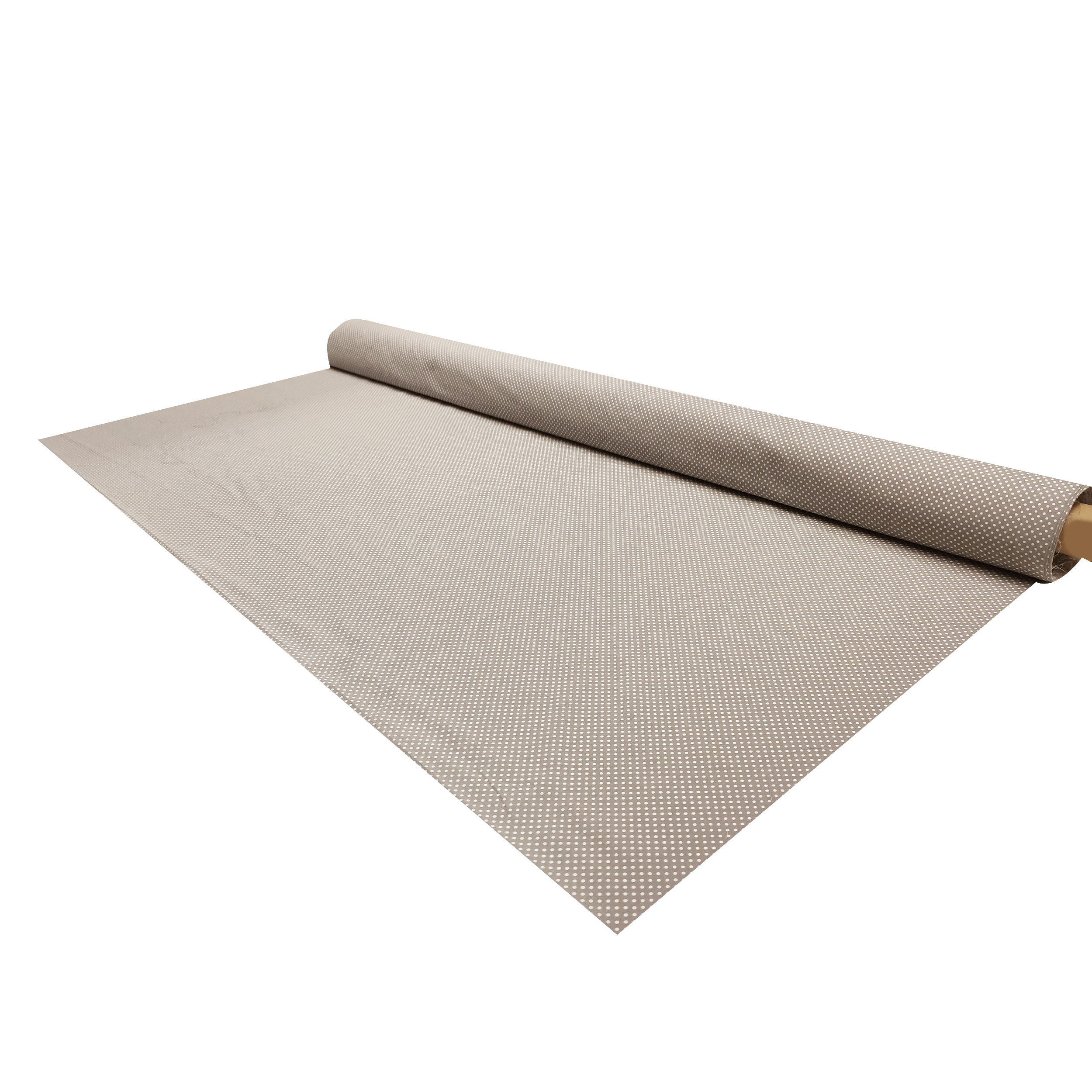 Tessuto Cotone Tortora Pois Bianchi Image