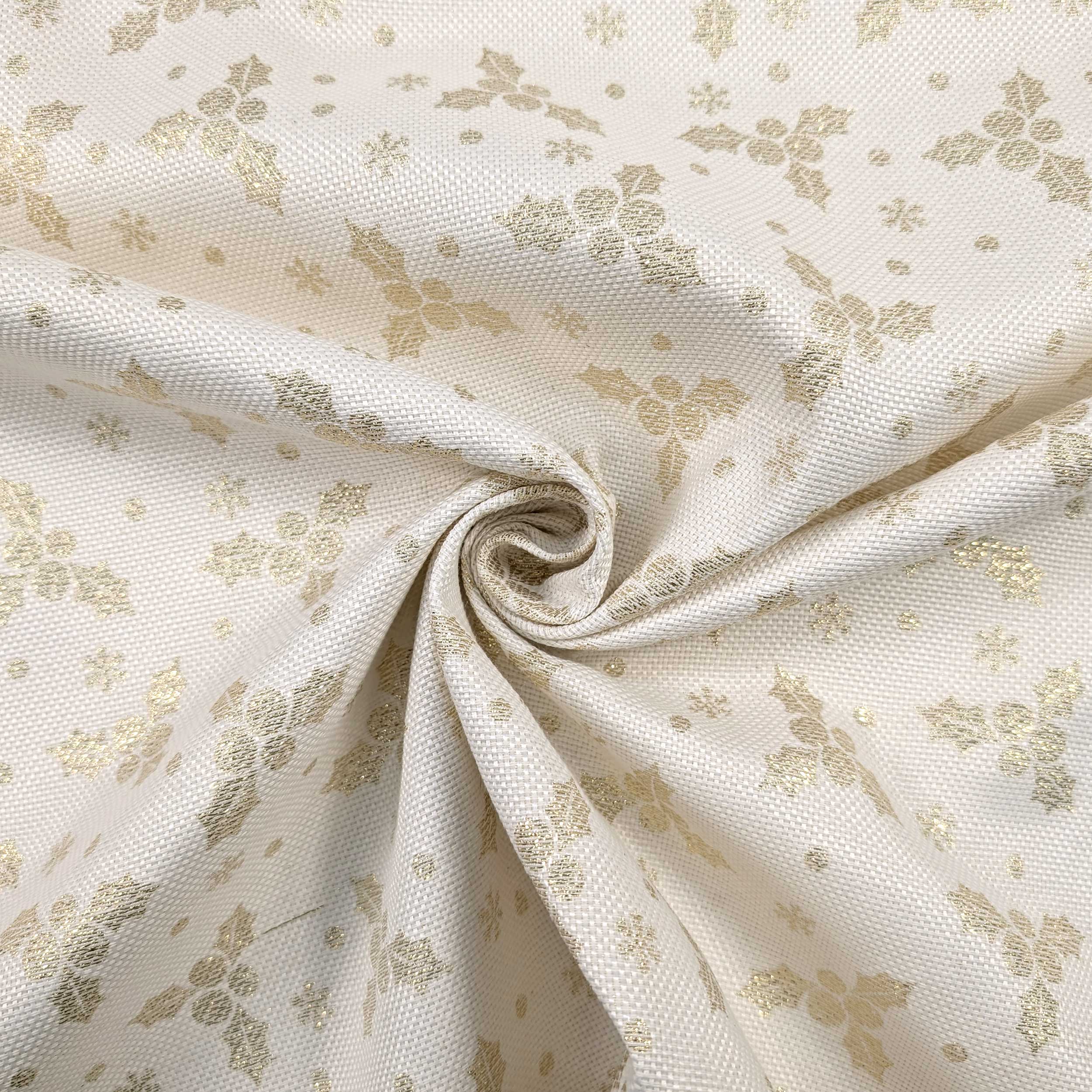 Jacquard Natalizio Agrifogli Lurex Oro Image