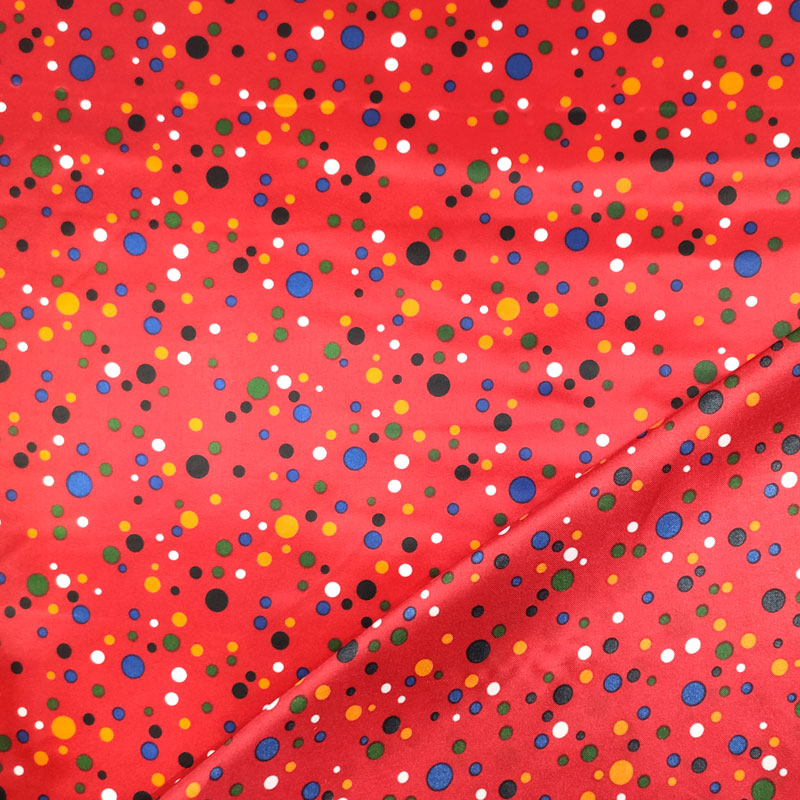 Tessuto per carnevale mini pois sfondo rosso