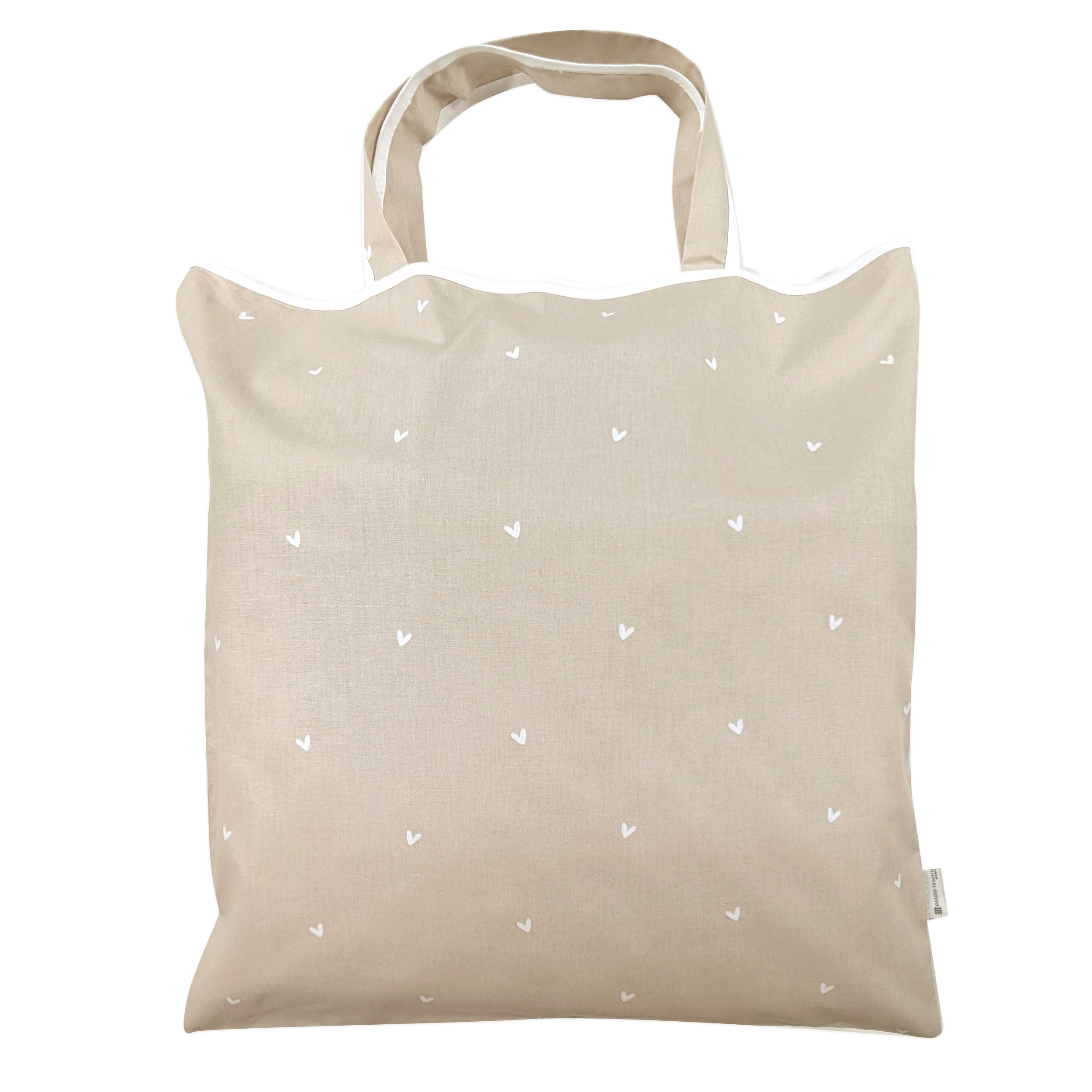 Borsa Porta Sacco Nanna Cuoricini Sfondo Beige Image