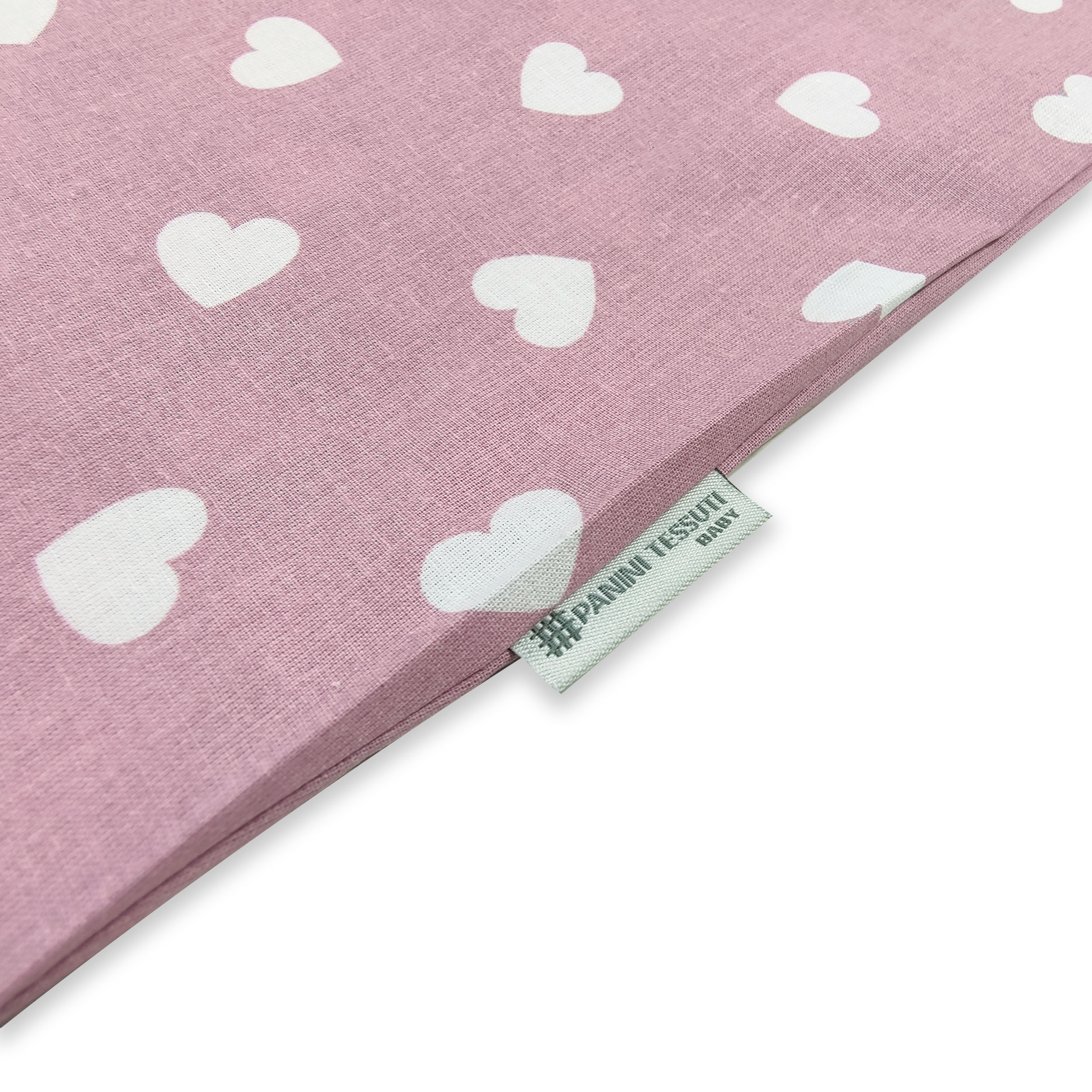 Sacchetto per il Cambio Asilo Cuori Bianchi Sfondo Rosa Antico