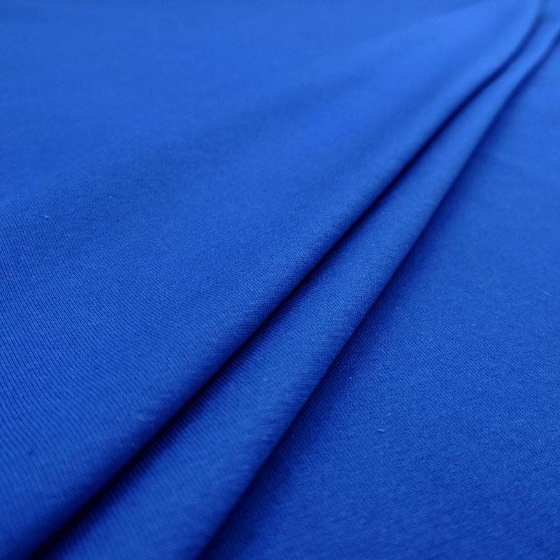 Tessuto Jersey Cotone Bielastico Bluette