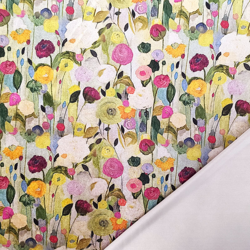 Tessuto in velluto fiori impressionisti