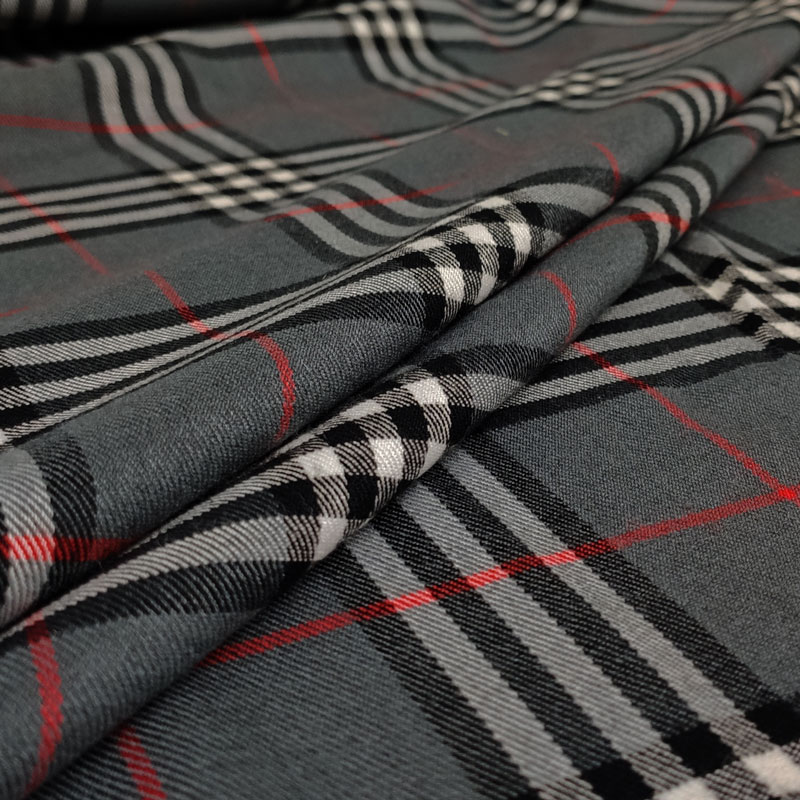 Tessuto Tartan Sfondo Grigio Quadri Grandi