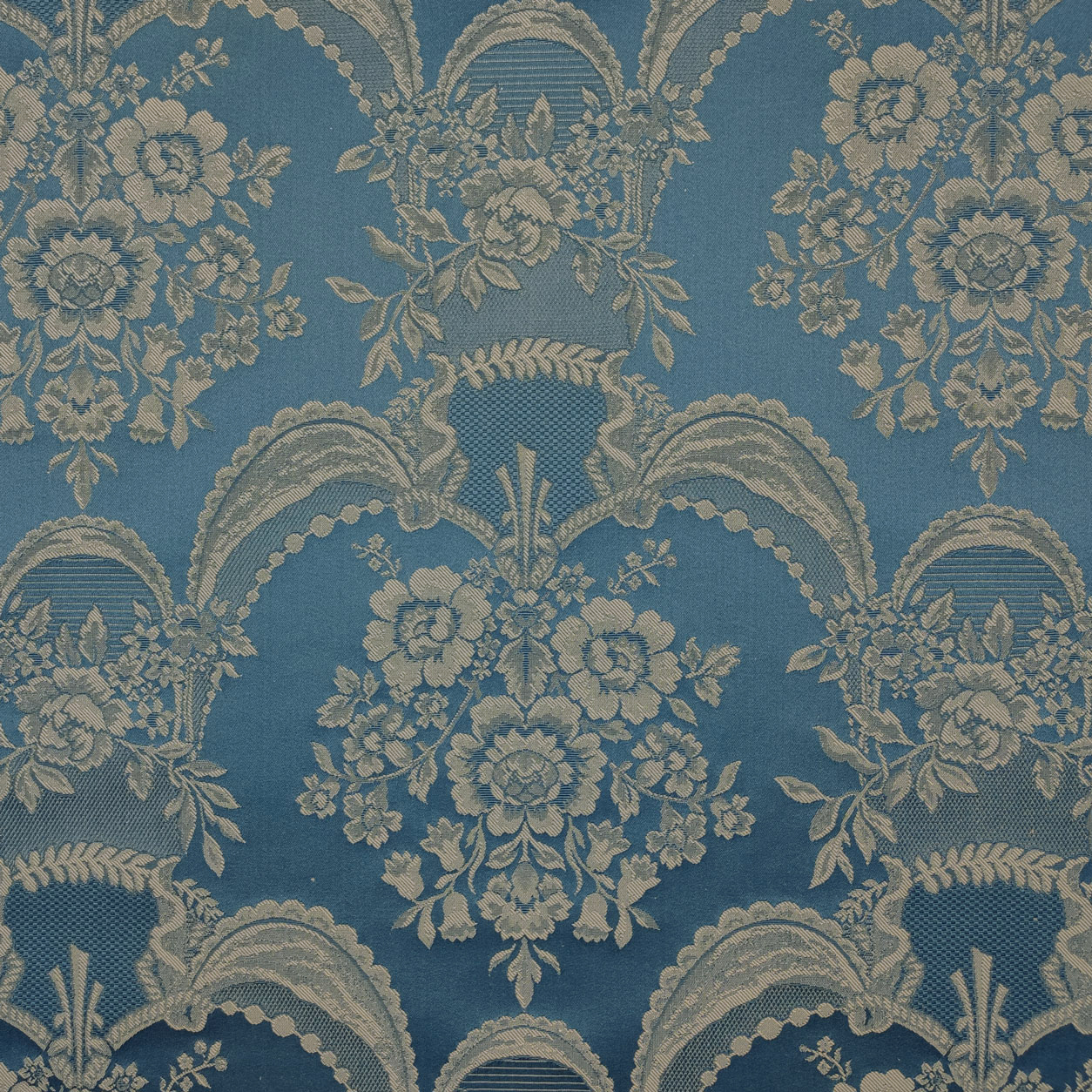 Tessuto Arredo Jacquard Damascato Blu Celeste