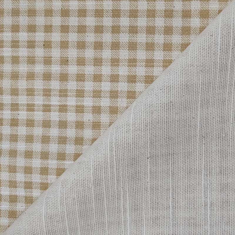 Tessuto cotone quadretto ocra