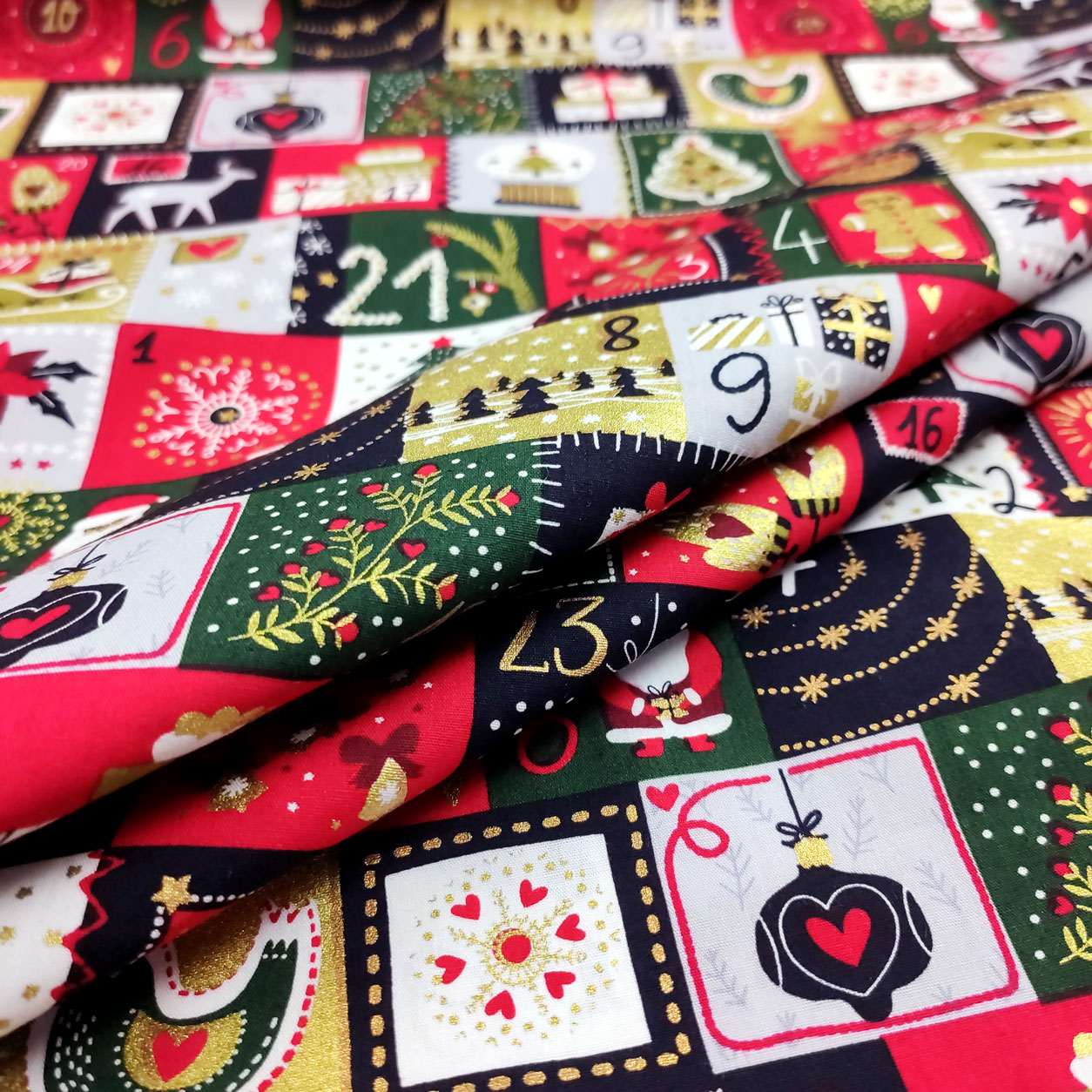 Stoffa natale lurex avvento