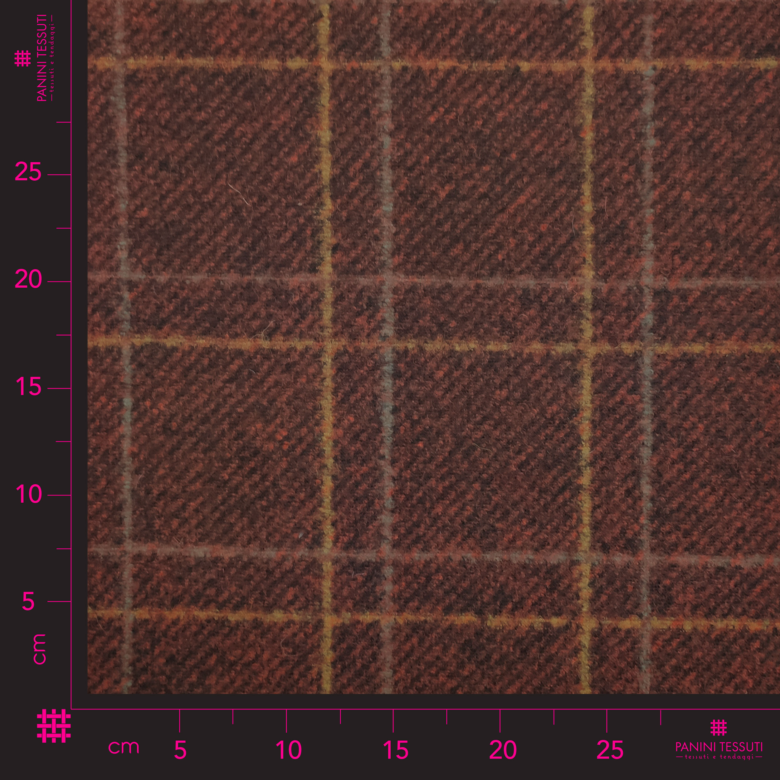Neoprene Double Lana Tartan Arancio e Traforato Nero