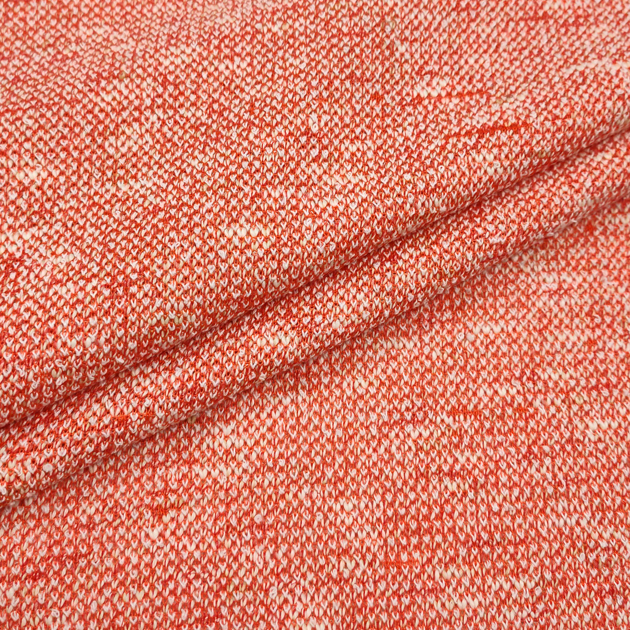 scampolo tessuto maglia melange arancio bianco