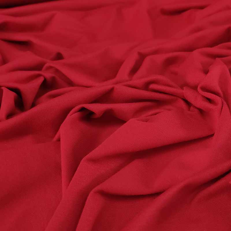 Tessuto Jersey Leggero Tinta Unita Rosso