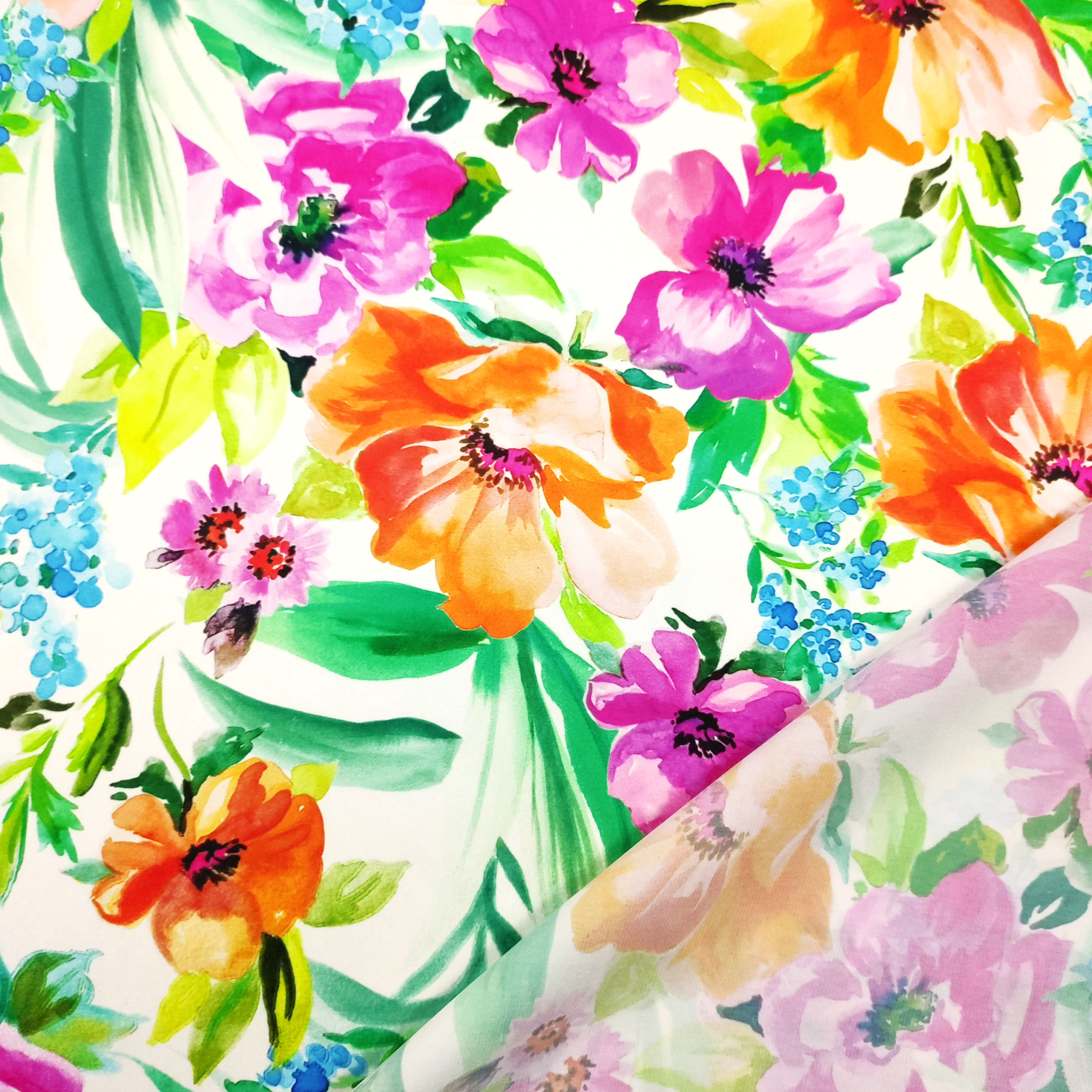 Raso Moda Fiori Colorati Image