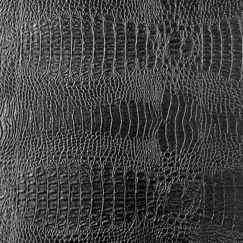 Ritaglio Tessuto Ecopelle Coccodrillo Black 50x140 cm