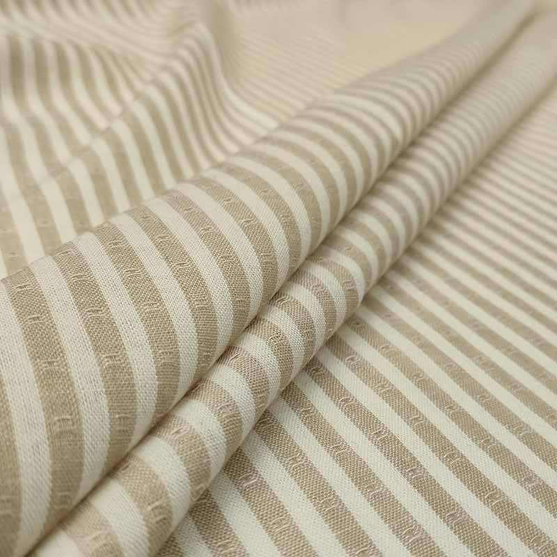 tessuto lino mille righe beige