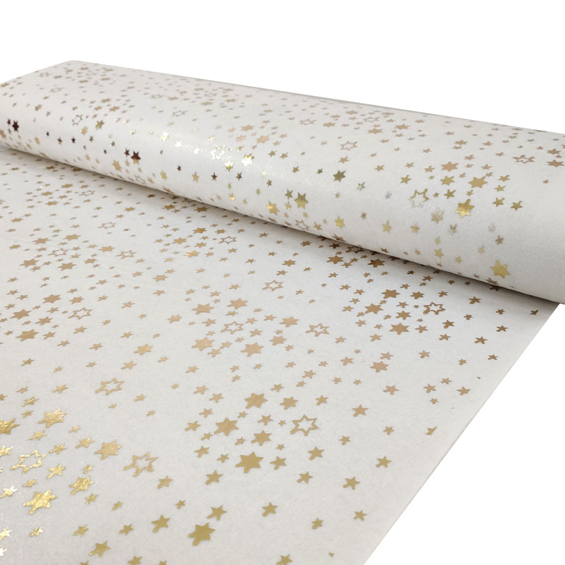 Pannolenci stelle oro al metro in panna
