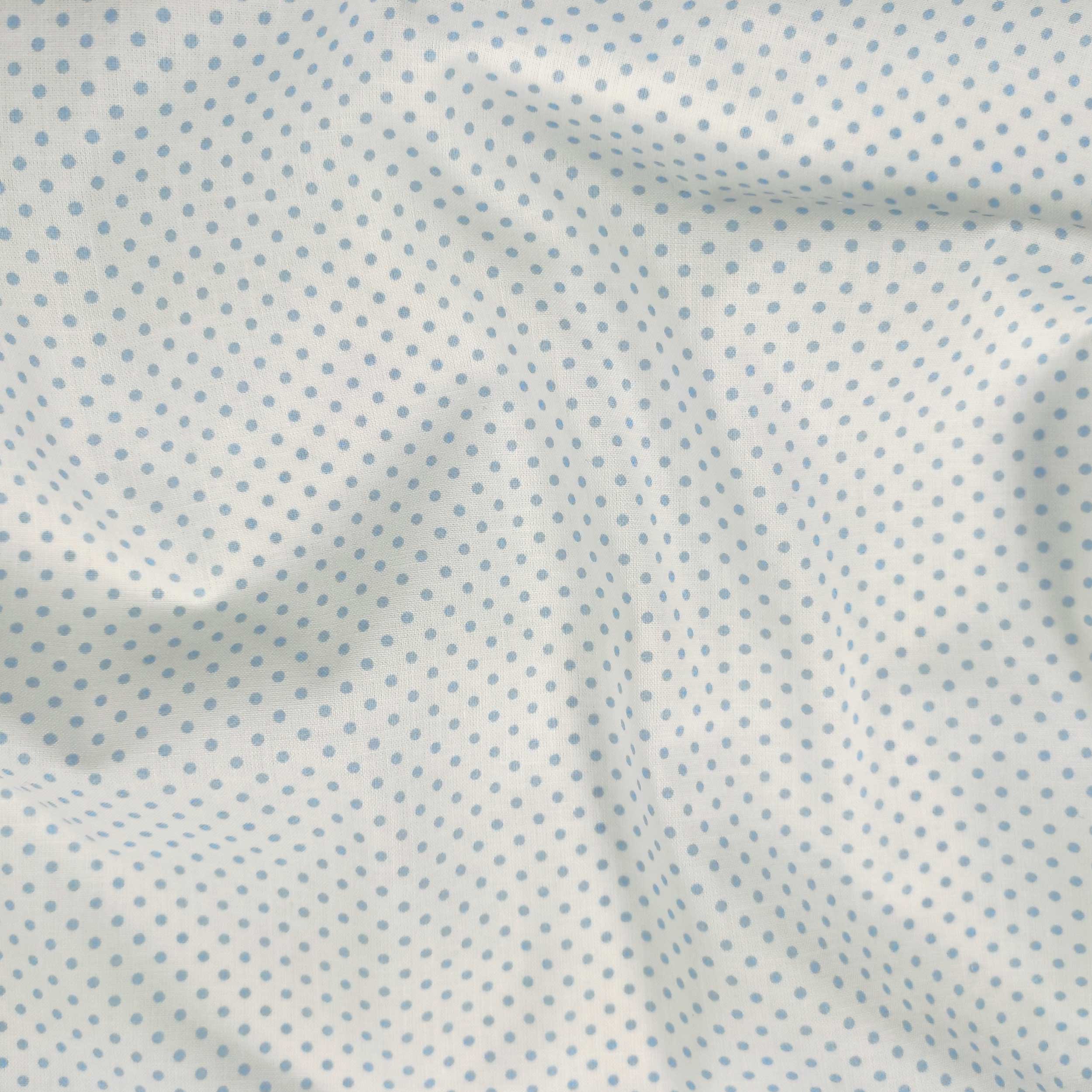Tessuto Cotone a Pois Azzurri