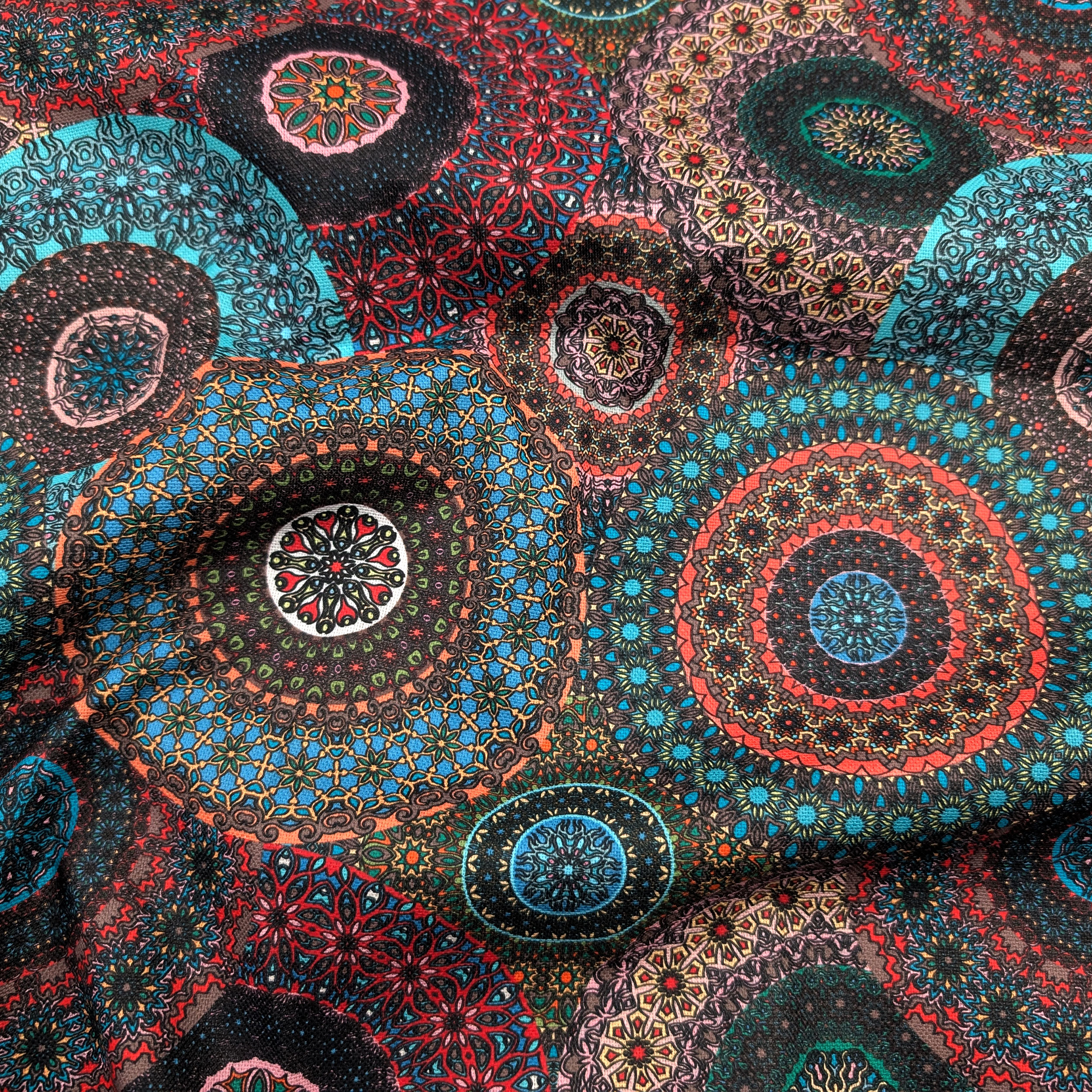 Tessuto Panama Mandala Colorati Image