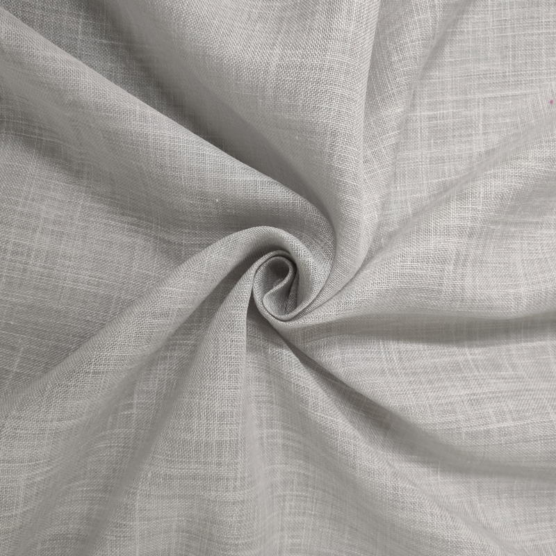 Scampolo Tenda Misto Lino Grigio Chiaro 90x320 cm Image