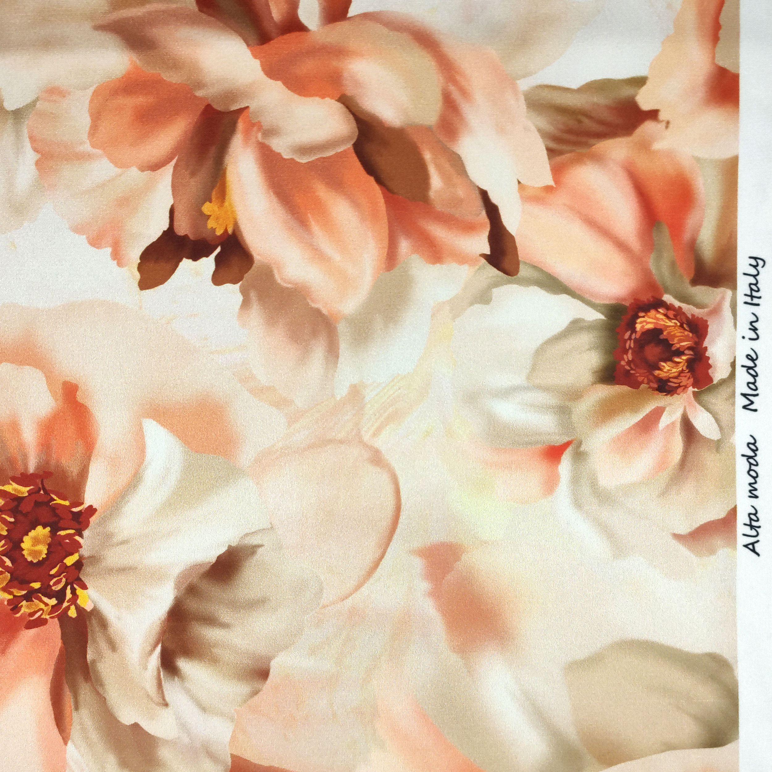 Rasetto Elasticizzato Setato Moda Fiori Pesca